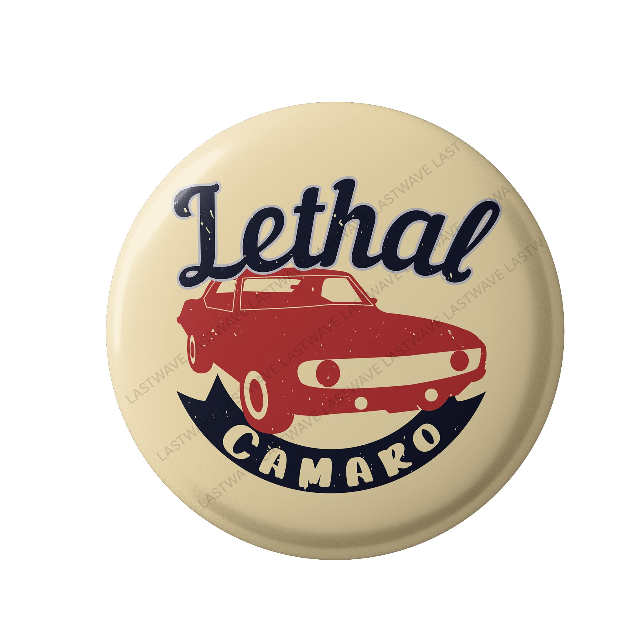 Lastwave Camaro Badge Collection, lethal camaro, Graphic Printed Pin Back Badge for shirt
