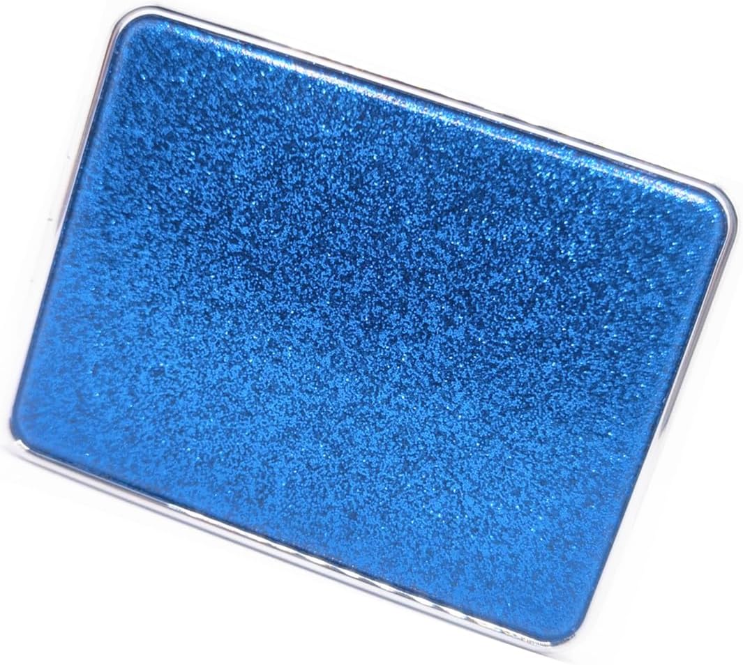 Square Blue Compact Mirror for Women,Small Magnifying Travel Mirror with Glitter,Portable 2 x 1x Magnification Folding Pocket Makeup Mirror Cosmetic Mirror for Gift,Travel Essentials image 5