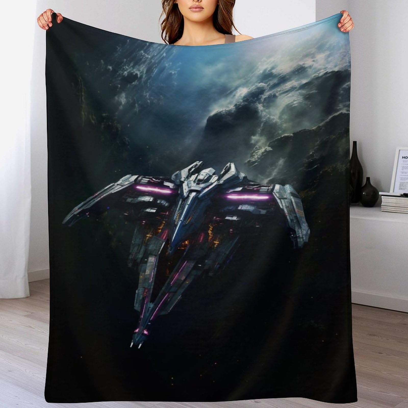 Couvre-lit chauve-souris en flannel 100x130cm doux pour lit et canapé salon
