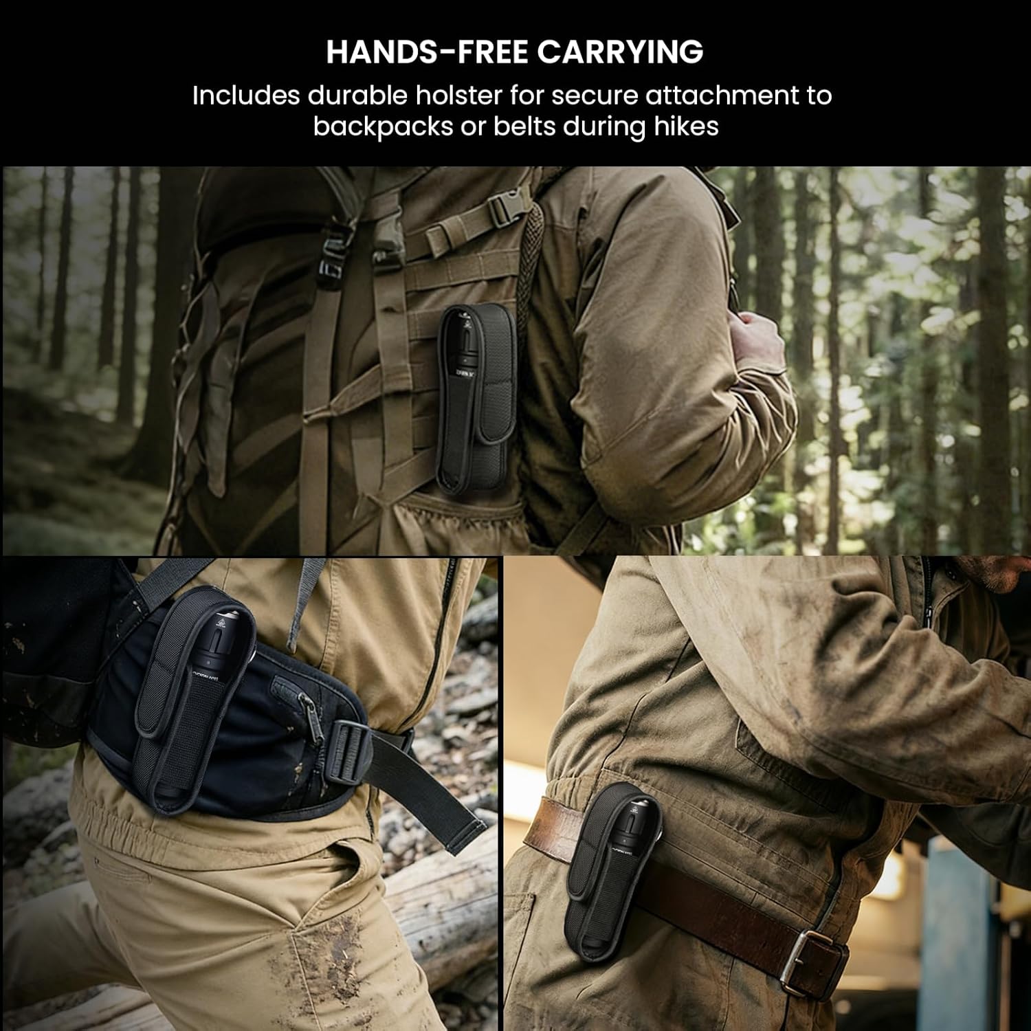 Sofirn SC33 Tactical Flashlight in black, showing its compact size and durable aluminum body.