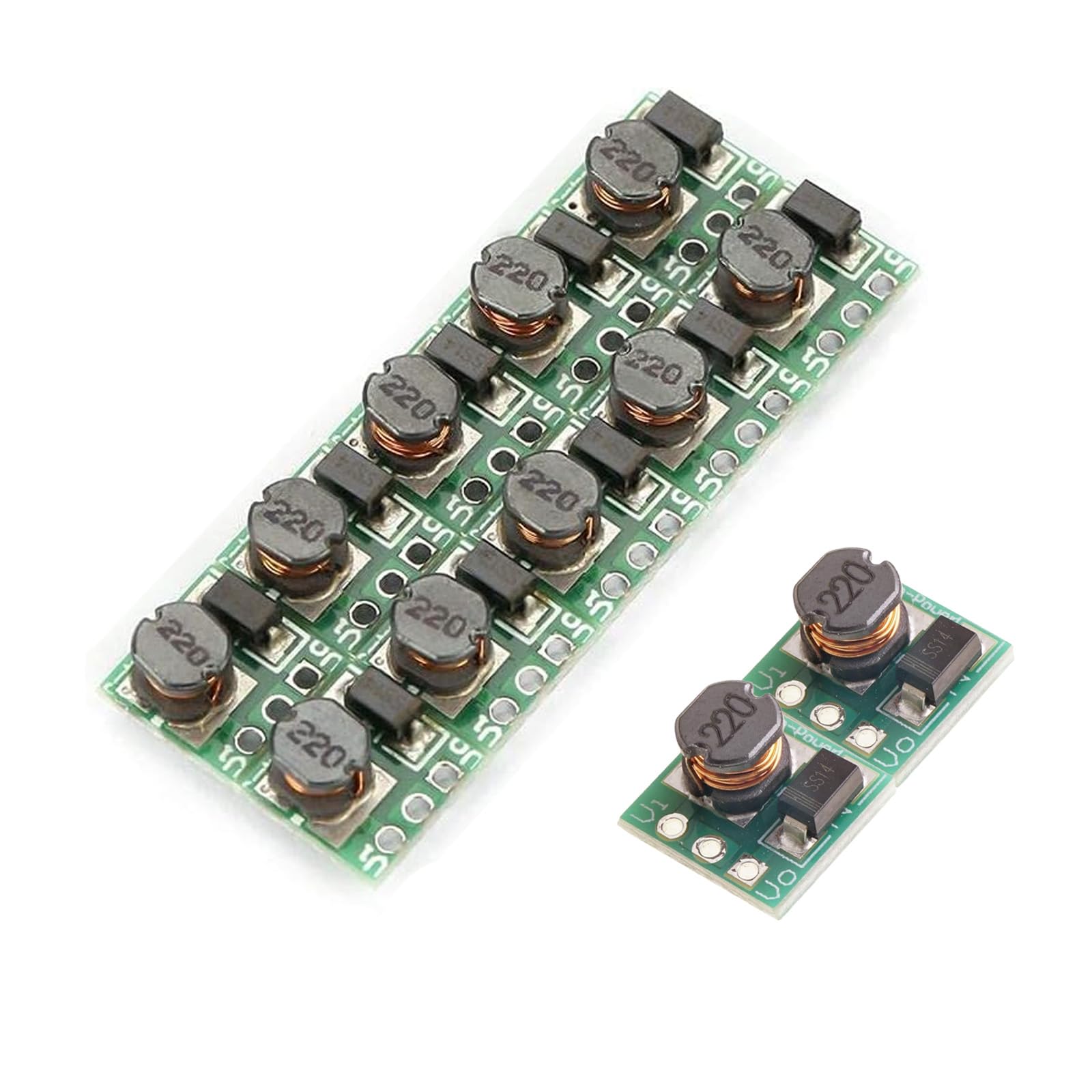 GERUI 12 Stück Mini Spannungswandler 0.8-3.V zu 3.3V Spannungswandler Leistungsmodul 0.9-5V zu 5V DC-DC Boost Leistungsmodul Spannungswandler Platine 1.5V 1.8V 2.5V 3V 3.3V 3.7V 4.2V zu 5V (5, Volt)