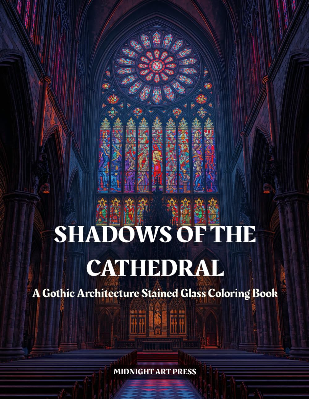 Shadows of the Cathedral: A Gothic Architecture Stained Glass Coloring Book Featuring Intricate Castles, Haunted Libraries, and Sacred Interiors for Stress Relief (The Gothic Stained Glass Collection)