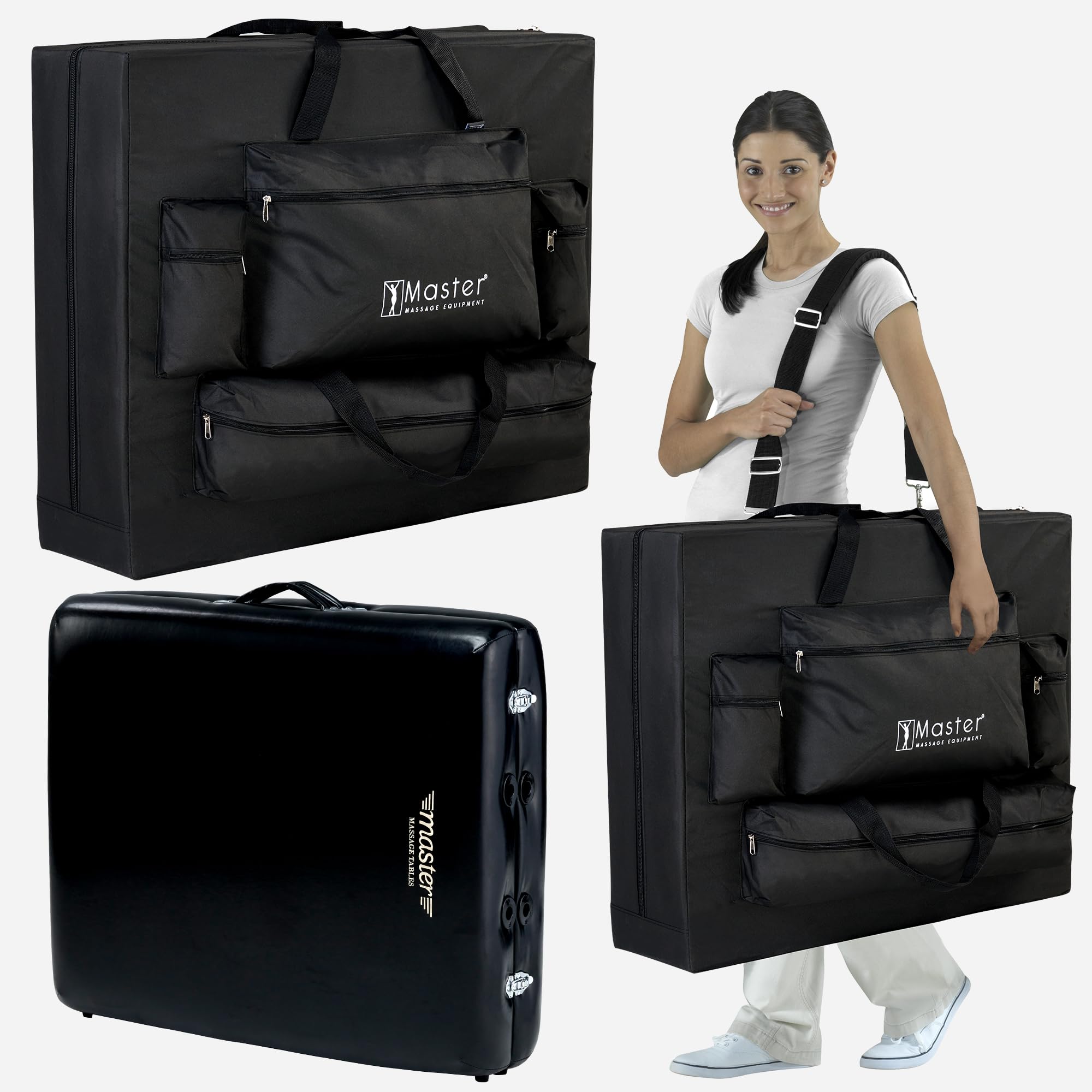 Master Massage Mobilny leżak do masażu, podgrzewany, składany, drewniany z poduszką muzyczną, 76 cm