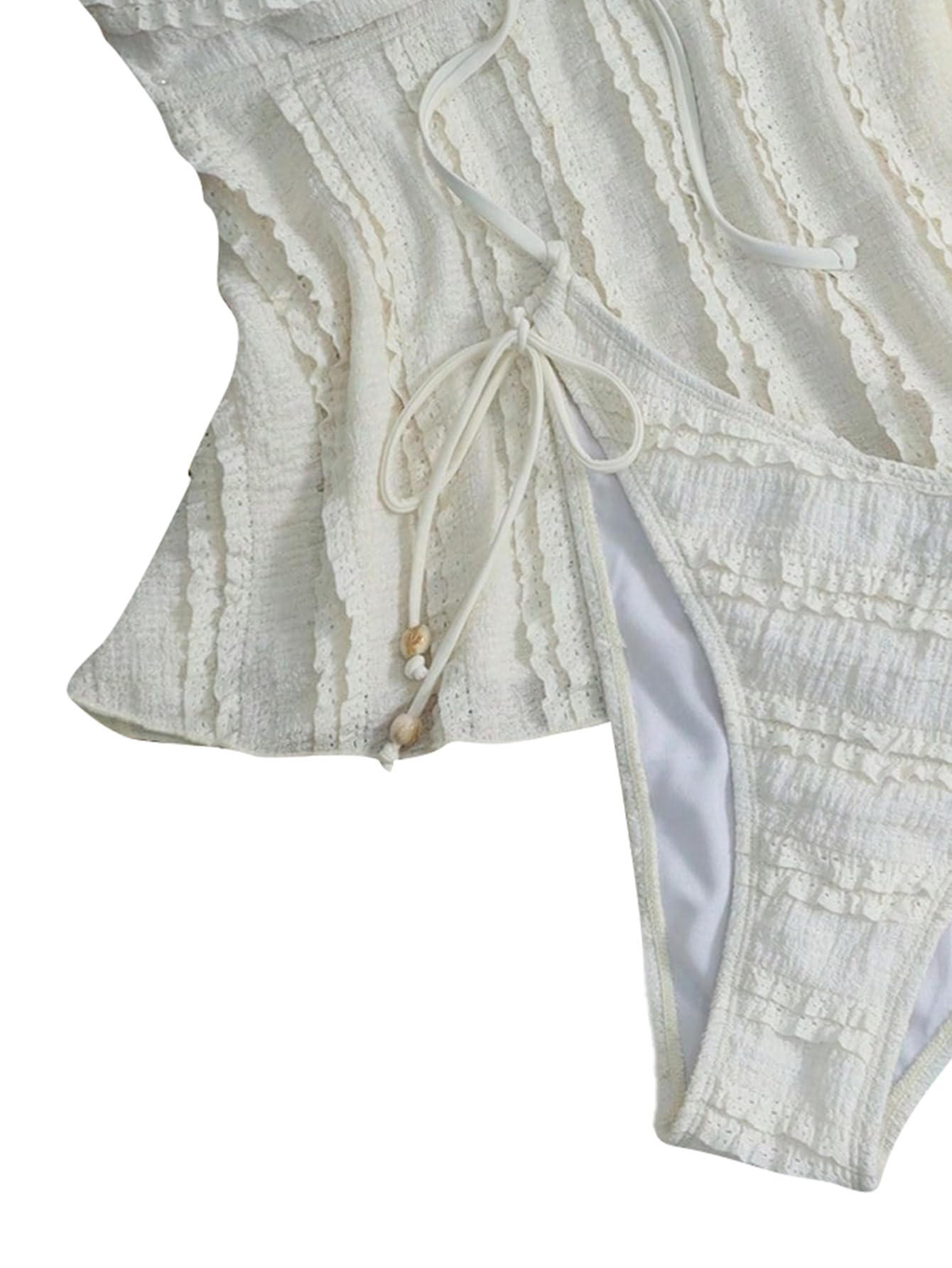 SweatyRocks Conjunto de bikini para mujer, estilo bohemio, de 2 piezas, para el abdomen, cintura alta, para la playa