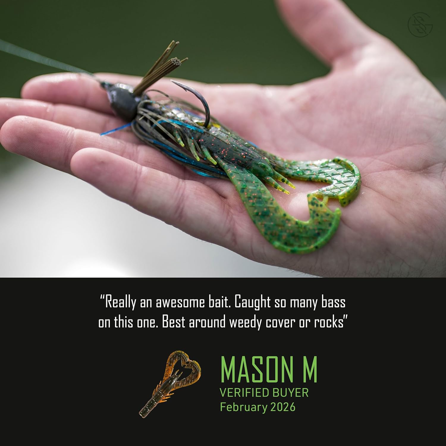 Googan Squad Krackin' Craw Soft Plastic Crawfish Bait for Bass Fishing – Patented V-Ridge Claws, Salt-Injected, Slaunch Sauce Scent (6pk)