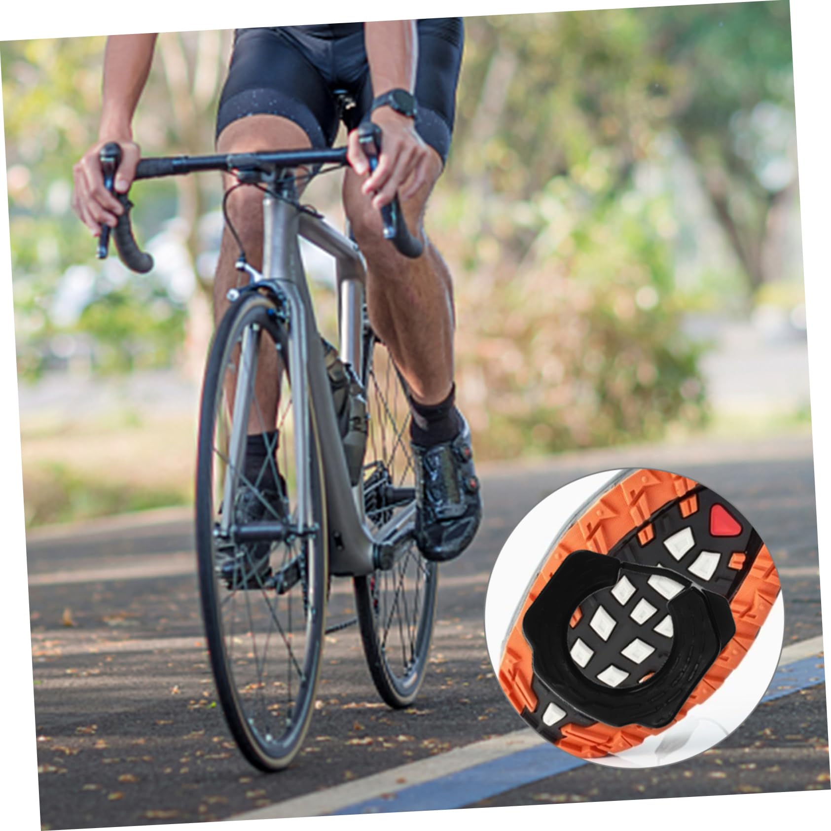 Gogogmee Easy Install Bike Pedal Cover Road Bicycle Lock Plate Bicycle Pedal Protective Bike Cleat