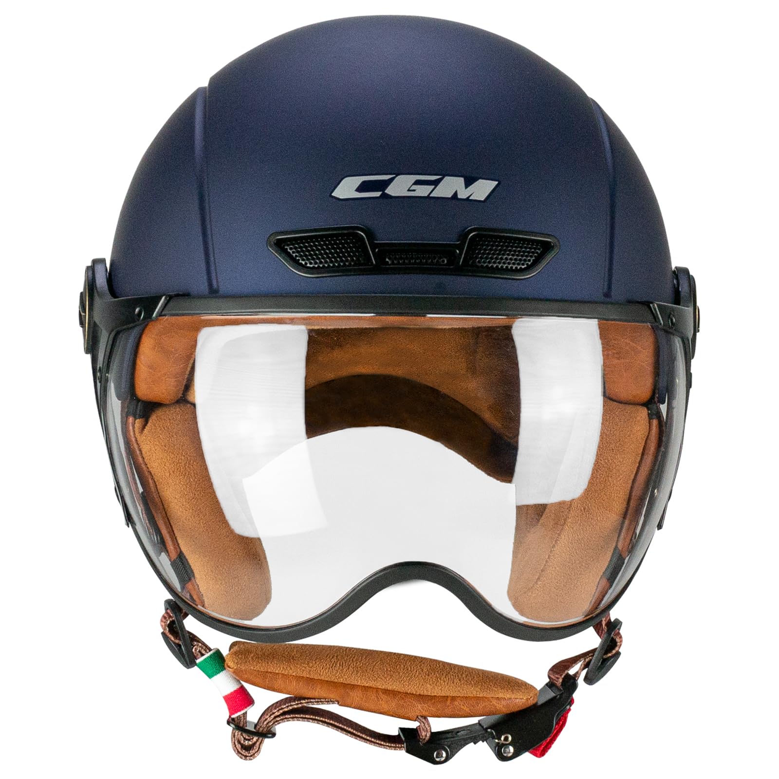 CGM Casque de vélo, Ski, E-Bike, 801V EBI Vintage Bleu satiné, M (57-58cm)