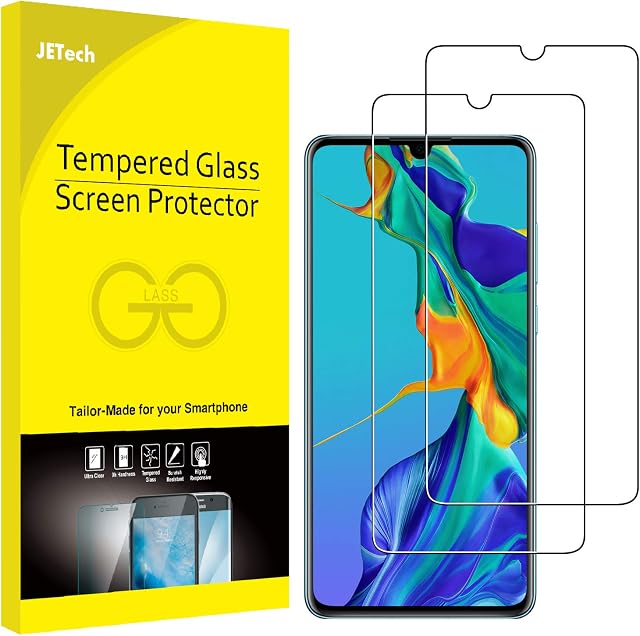 JETech Screen Protector for HUAWEI P30, Tempered Glass Film, 2-Pack