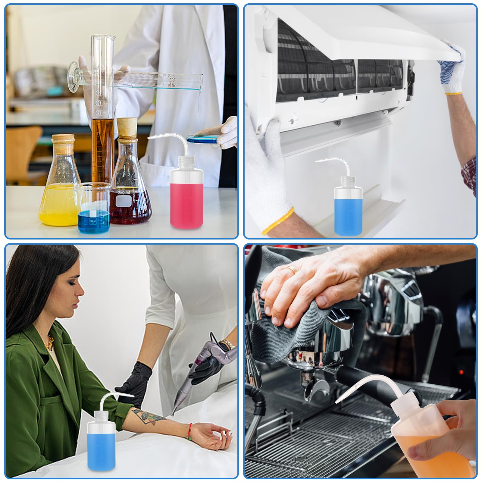 MIVIDE Lot De 6 Flacons Pissettes De 250 Ml - En Plastique