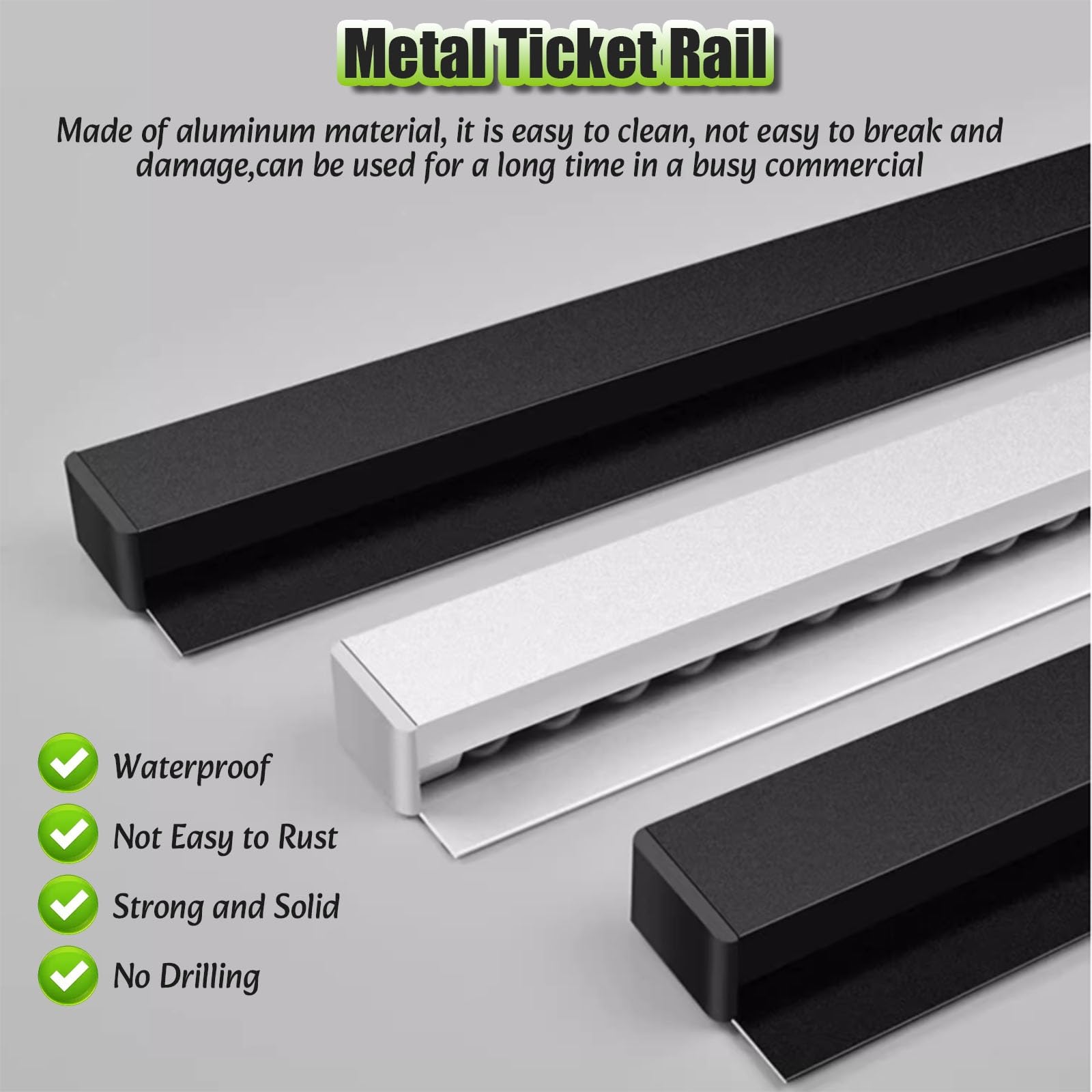 HAIXHX comandas para Restaurante 2 Piezas Porta-Tickets Porta-Recibos para Restaurante Frigorífico, Pinza Magnética 90cm, Expositor De Pedidos para Oficina Fast-Food Tienda Takeaway