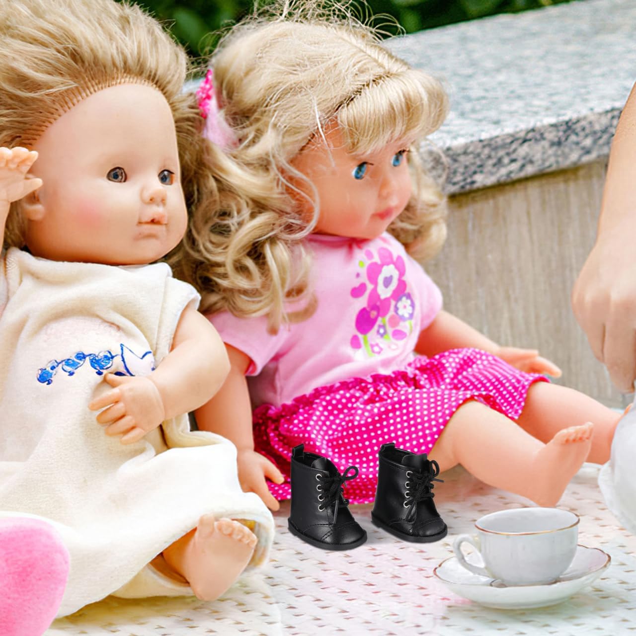 Vaguelly Doll Boots High Top Boots Dolls Shoes Doll Snow Miniature Clothing Accessory Mini Shoes Model 18-inch Black
