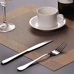 Kit 6 Peças Jogo Americano Retangular - Sousplat para Mesa Posta - Jogo Americano Elegante para Jantar, Almoço e Café - Lavável e Resistente - Shop100 (Marrom)