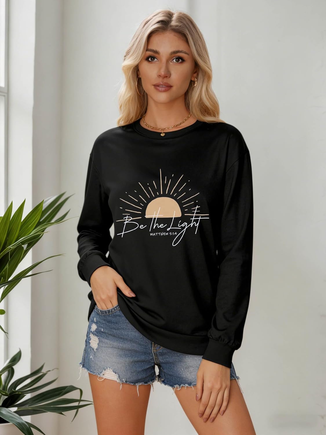 Christian Sweatshirt for Women Jesus Faith Religious Tops Bible Verse Pullover - Image 6