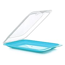 TATAY Porta Affettati per Frigorifero Fresh | Set di 3 Standard | Contenitori per Alimenti, Impilabili | Adatti a Microonde, Congelatore e Lavastoviglie | Senza BPA, 17×3,2×25,2cm, Colore Turchese
