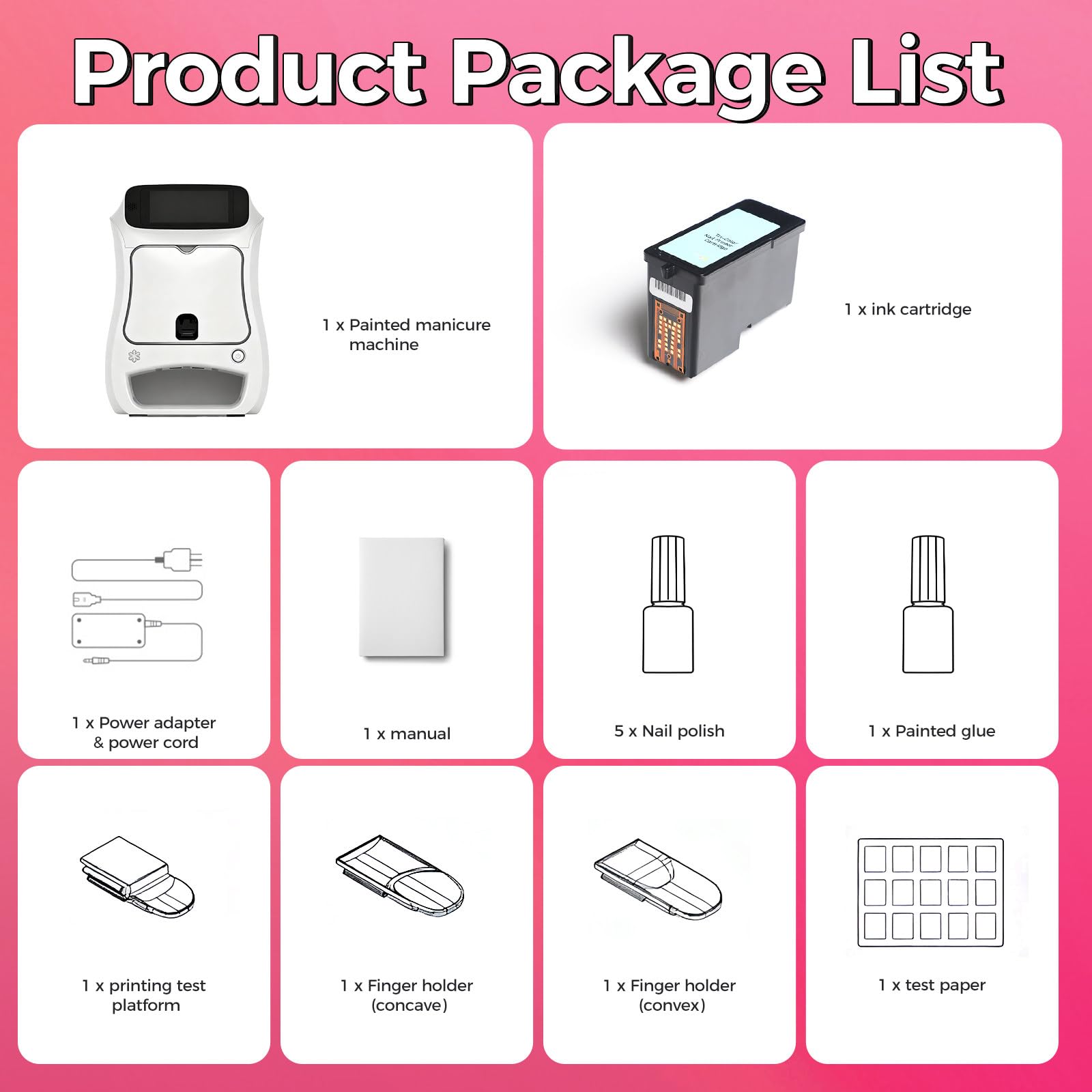 Stampante per Unghie Gel, Stampante per Unghie Portatile, Disegno rapido 10s, Stampante per Unghie con App e Bluetooth, Stampante per Unghie Professionale, per DIY,Studi per Unghie White