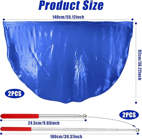 Miniatura 2 de 2 banderas de alabanza y danza, banderas de adoración semicírculo de 55 x 36 pulgadas con 2 banderas telescópicas de alabanza para niños,