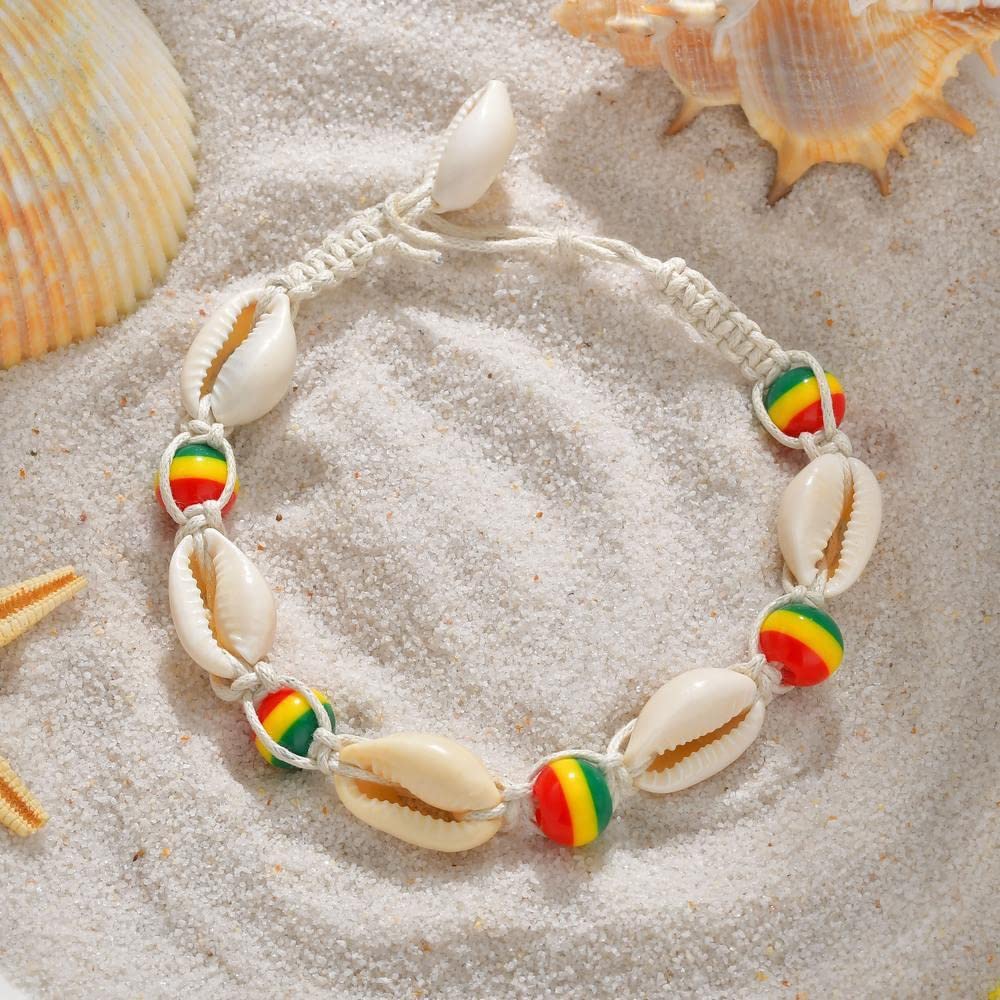 Perline di colore bohemien conchiglie cavigliera fatte a mano accessori per piedi cavigliera spiaggia mare donne cavigliera gioielli alla caviglia