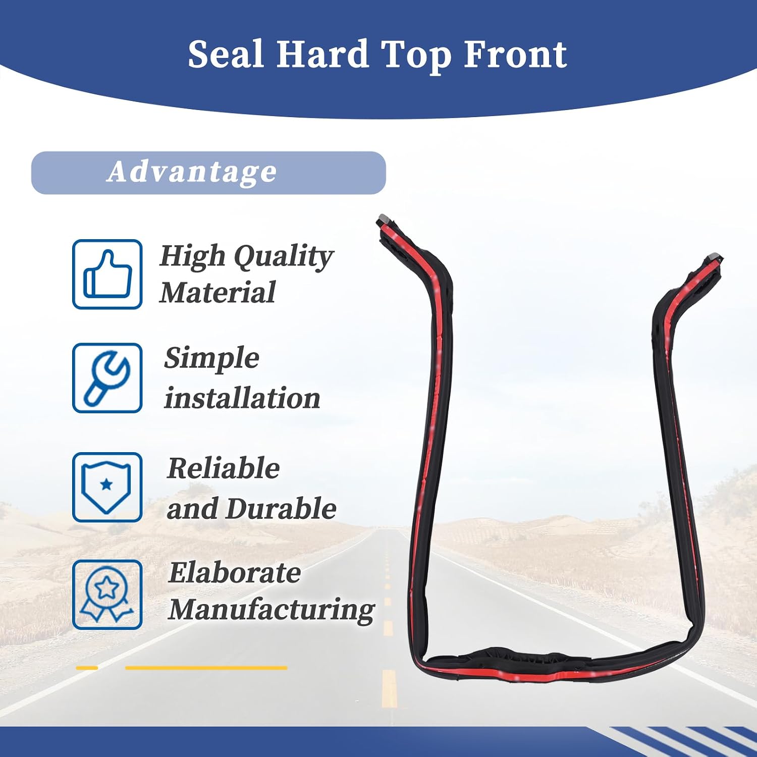 Hard Top Roof Seal Front Header Weatherstrip Seal Compatible with Jeep Wrangler JKU 2011-2018 Replace 68088040AA, 68088040AB