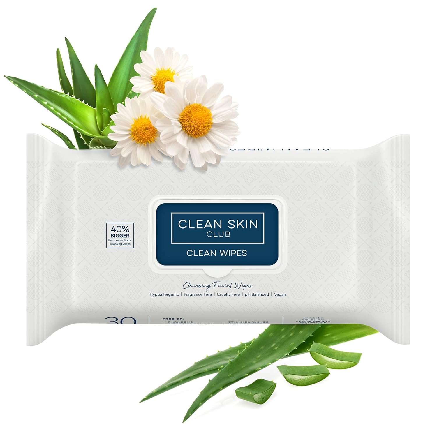 Clean Skin Club - XL Premium Face Wipes | Extra Moist Makeup Removing Towelettes | 30 Count | Facial Cleansing Cloth | Cruelty Free & Vegan | Fragrance Free | NO Alcohol or Chemicals | GMO & Paraben Free : Beauty & Personal Care
