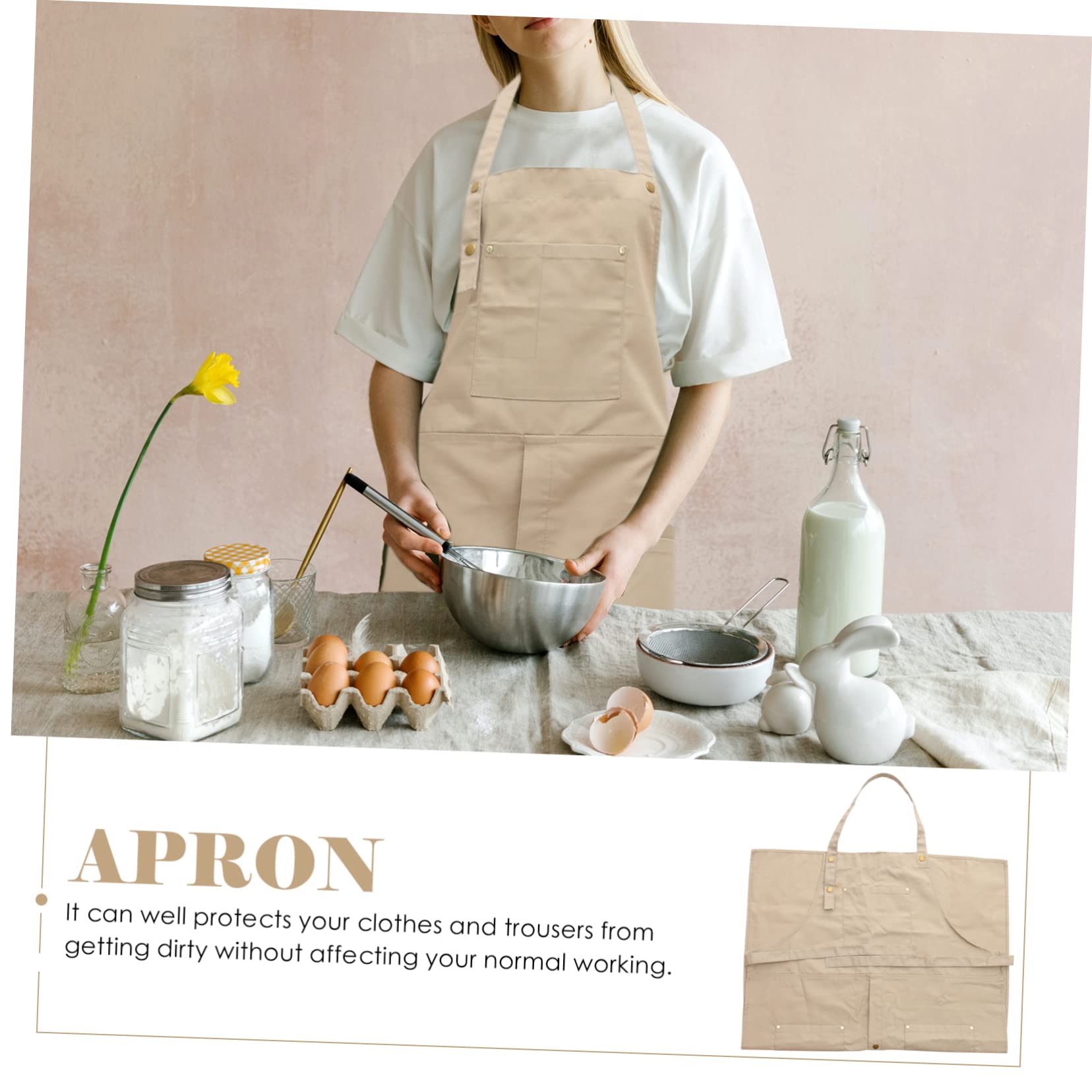 Yardenfun Pottery Apron Bib Apron Dishwashing Apron Men Apron Heavy Duty Vinyl Apron Painting Apron Garden Aprons for Women with Pockets Apron Women Ceramics Apron Hair Stylist Apron Canvas