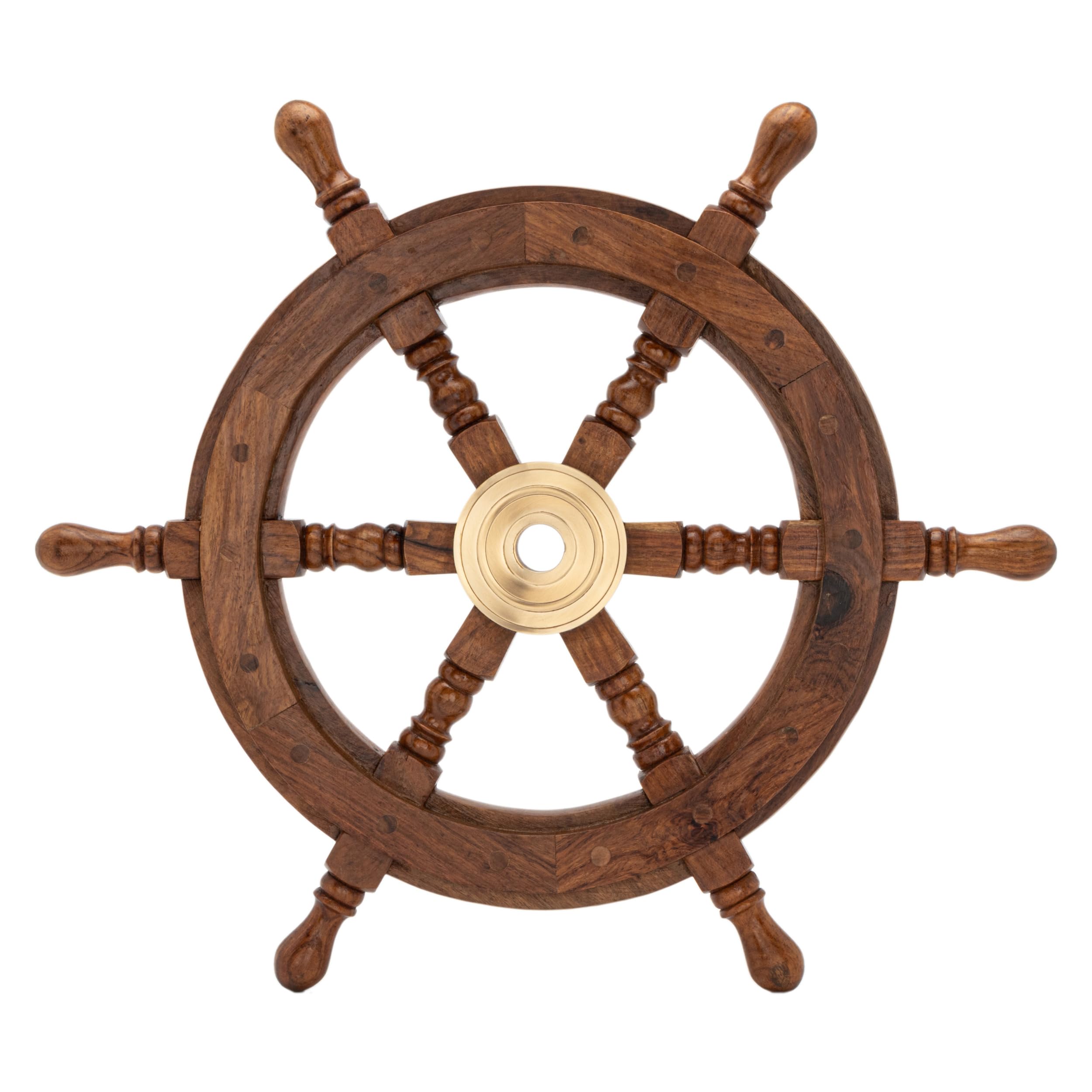 NKlaus Gouvernail Premium - Qualité supérieure - Laiton véritable - 45 cm - Décoration murale nautique - 14950