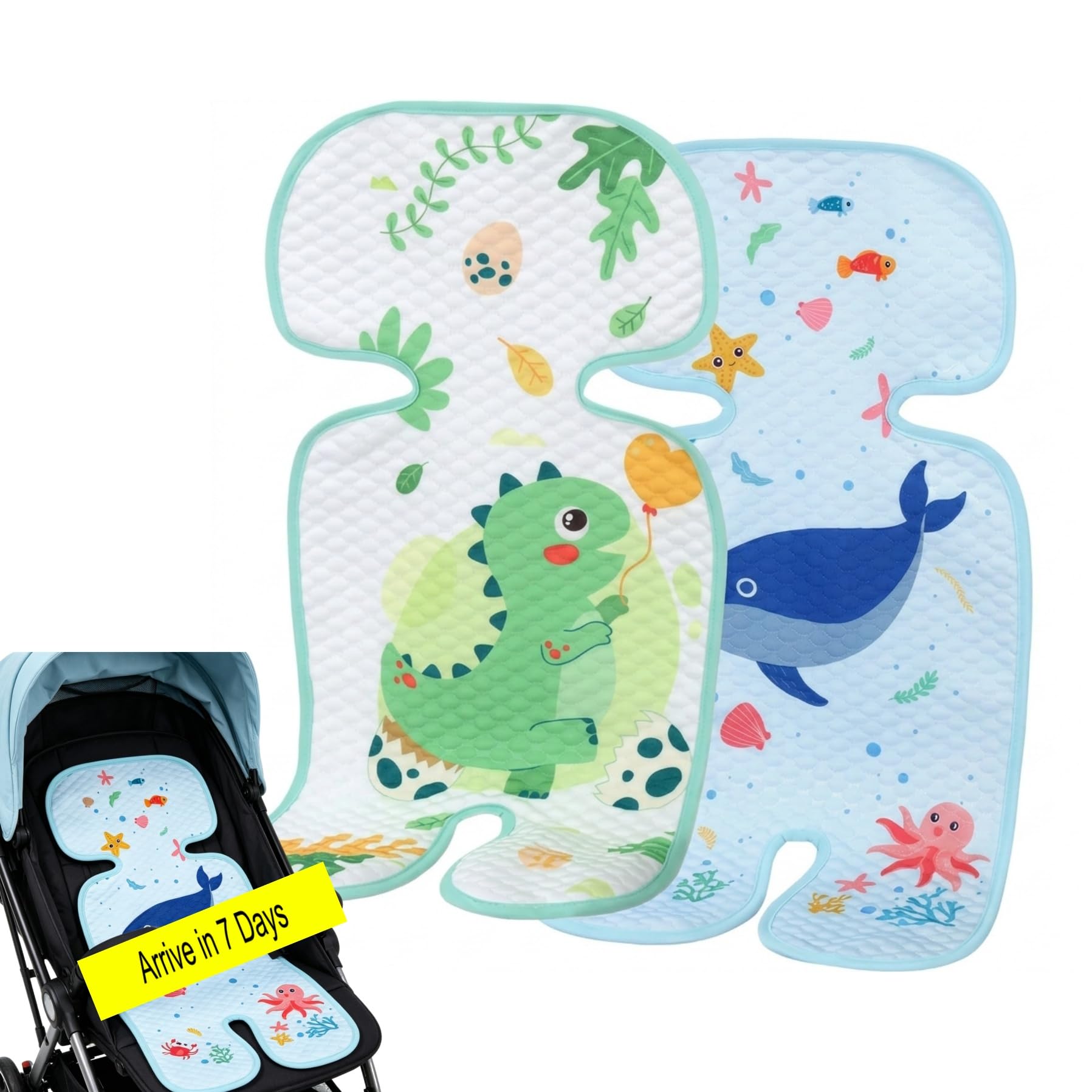 2 Pezzi 70 * 33CM Materassino Passeggino Estivo Traspirante Universale Cuscino Passeggino Estivo Antisudore Tappetino di Raffreddamento per Seggiolino Auto