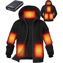 Graphene Heated Jackets for Men with 12V 18400mAh Battery Pack, Uniform Warm Canvas Hooded Coat for Winter Outdoor