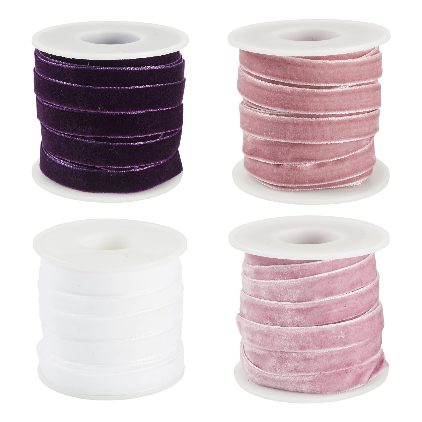 Bestewelry 40 Yards Vintage Velvet Ribbon Rolls 3/8 inch Single Face Velvet Ribbon Decorating Lace Trim with Spools for Gift Packing Wrapping Hair Bow Clips Making