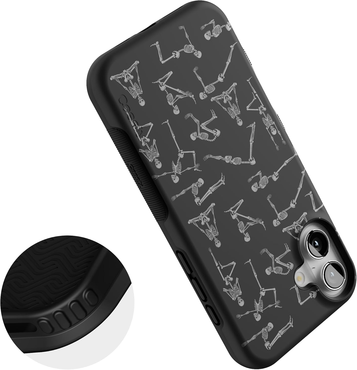 Casely iPhone 16 Case | Corpse Pose | Skeleton Yoga | Bold Protective Design | Compatible with MagSafe - Image 4
