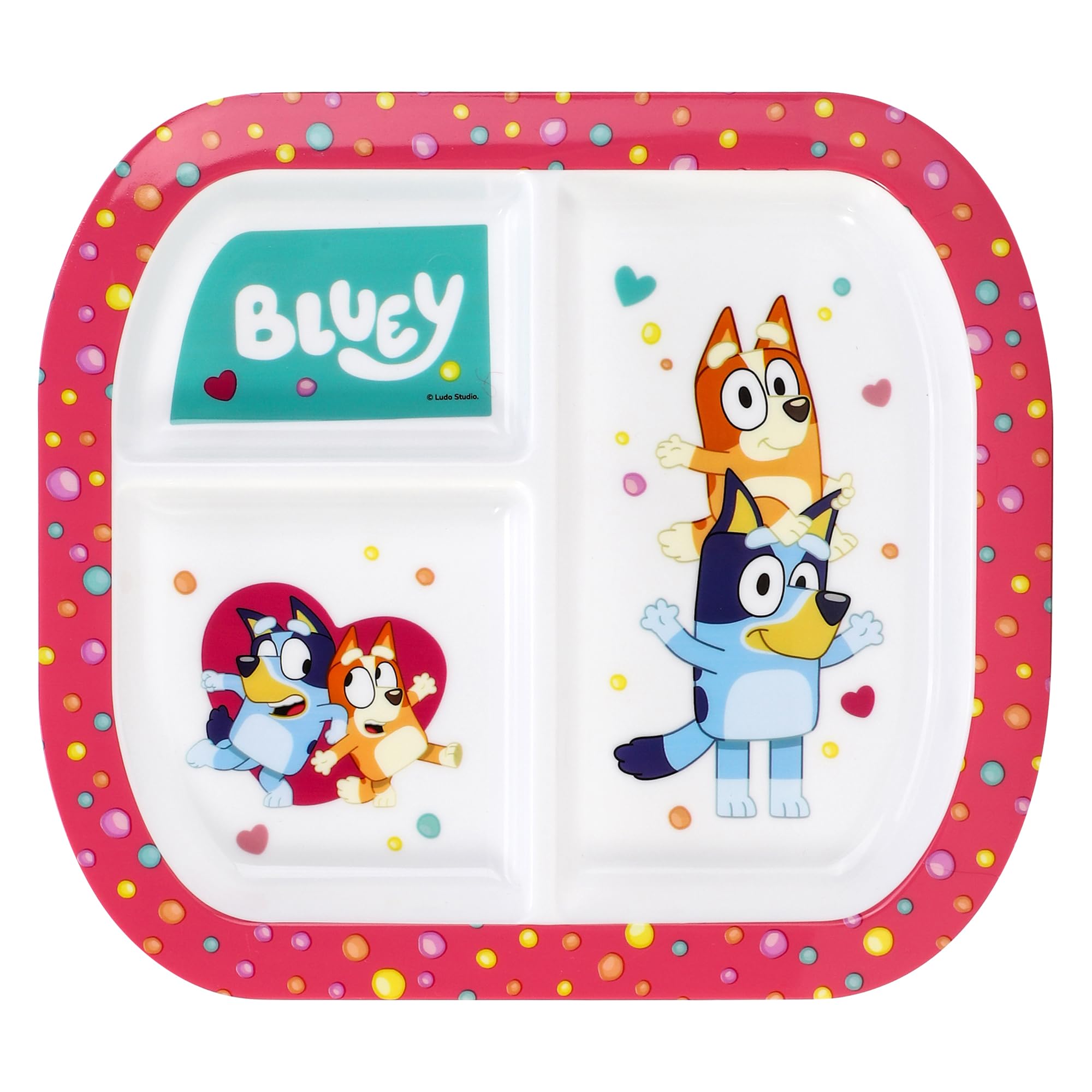 Bluey 3 Section Reusable Childrens Kids Toddlers Divided Breakfast Lunch Dinner Plate