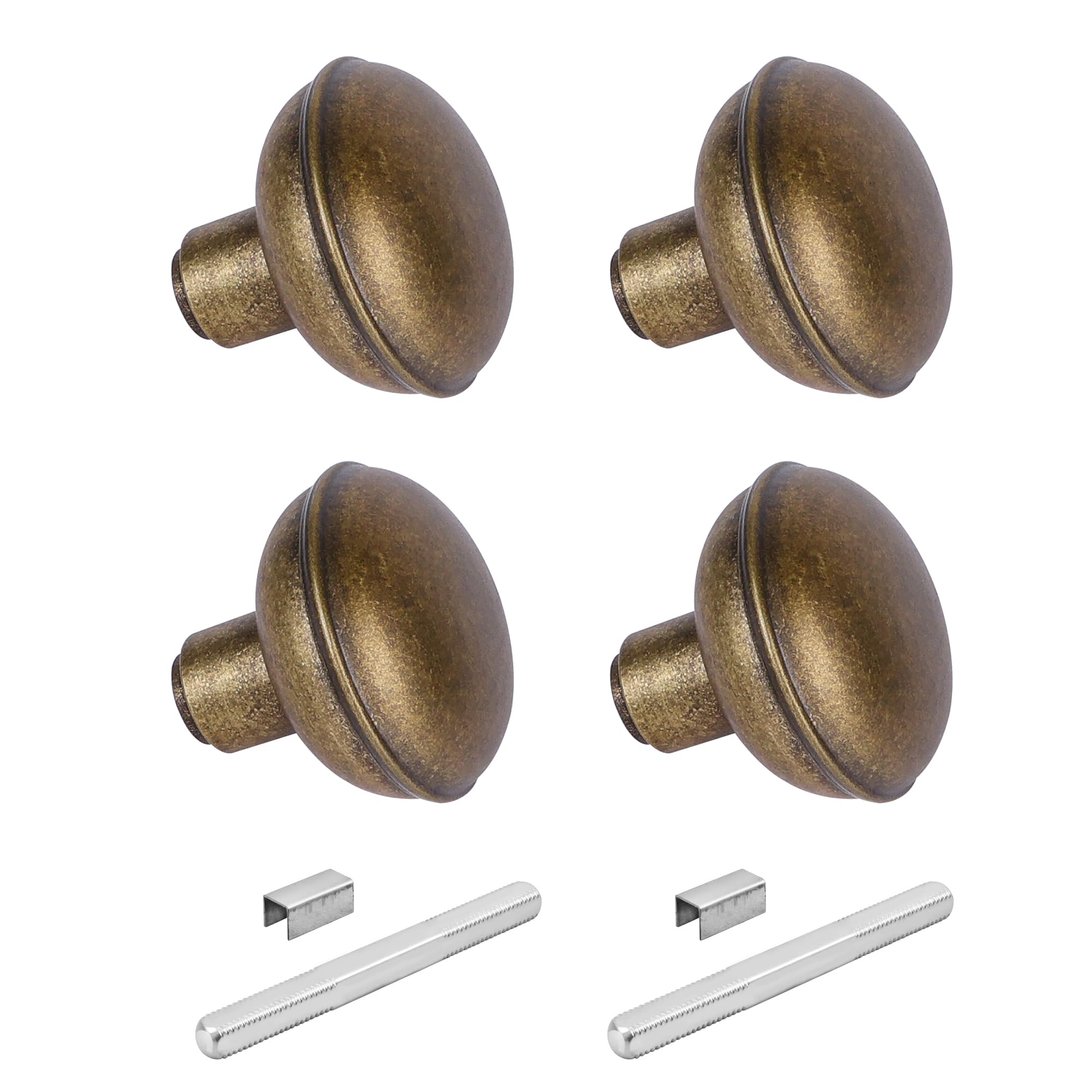 newliplace 2 Pack Vintage Antique Brass Door Knob Set with Spindle, Vintage Old Style Door Knobs Replacement Set for Mortise Lock Interior Doors
