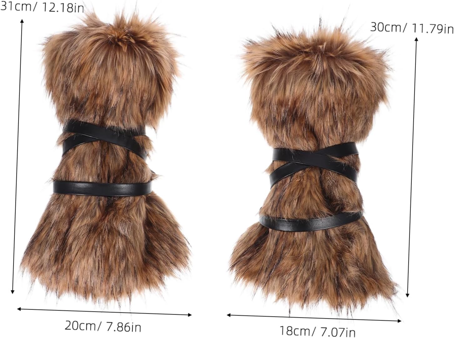 2 Pairs Adjustable Fuzzy Wraps for Halloween Cosplay Medieval Costume Accessory for Women and Men for Themed Parties and Events