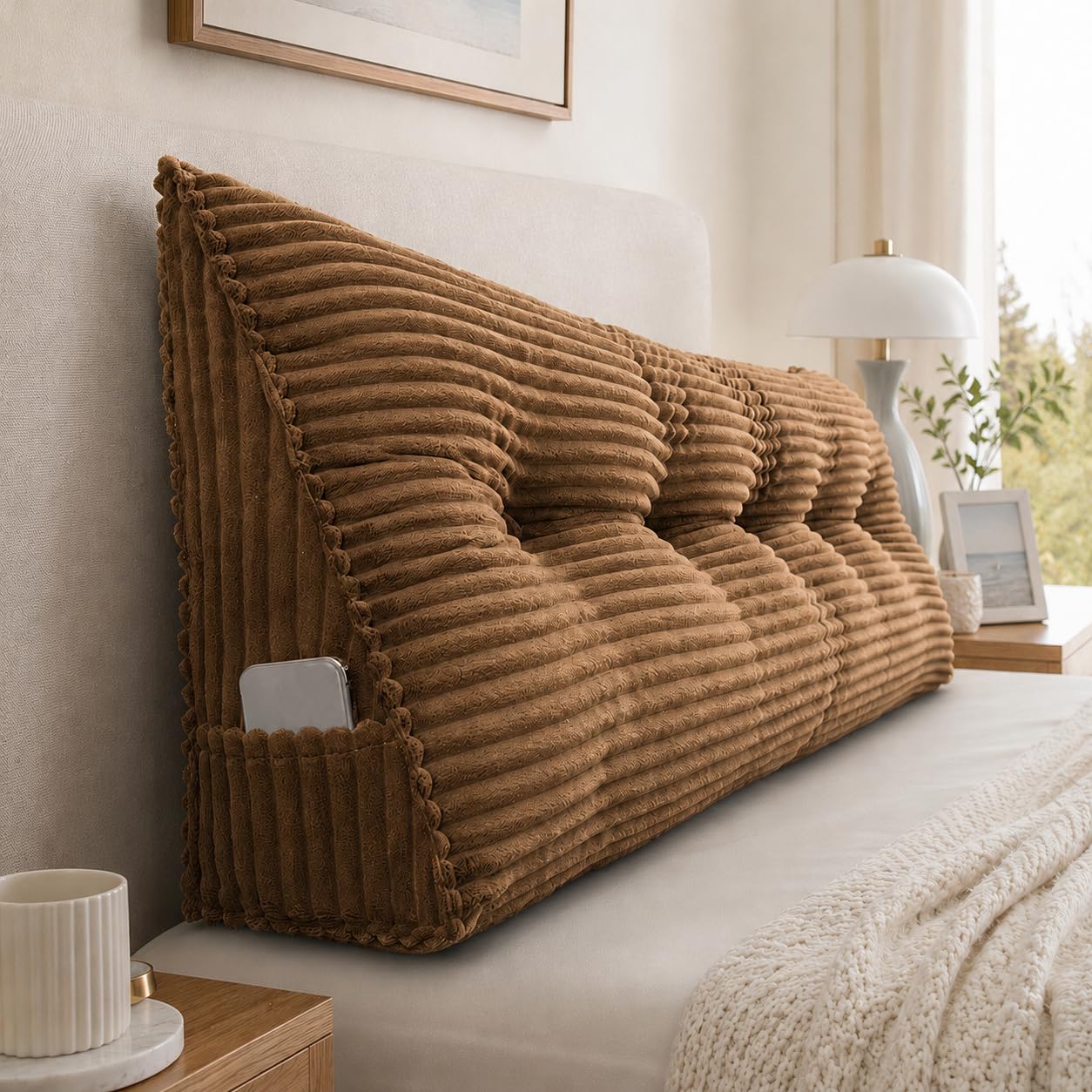 AZMAHT Wedge Reading Pillow Back Support Cushion Large Headboard Lumbar Rest