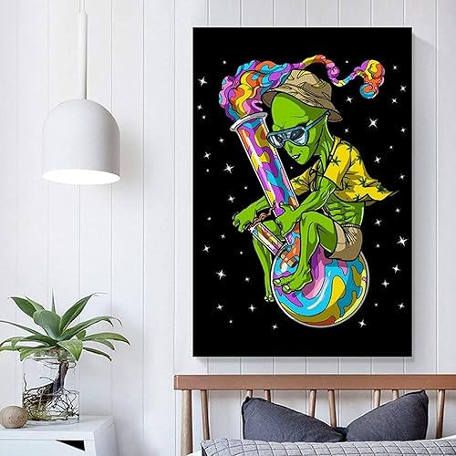 Miniatura 2 de Cysoo Hoja de marihuana Alien DIY 5D Diamond Painting Cannabis Weed Full Drill Art Kits