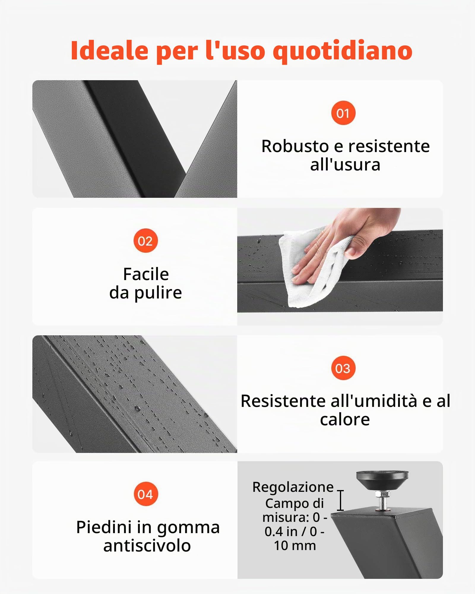 VEVOR Gambe per Tavolo in Acciaio, Gambe per Scrivania Smontabili, Design Modulare, Struttura a X Stabile, Facile da Montare, Carico Max. 1000 kg, 2 Pezzi, 75 x 76 cm, per Tavoli da Bar e da Lavoro