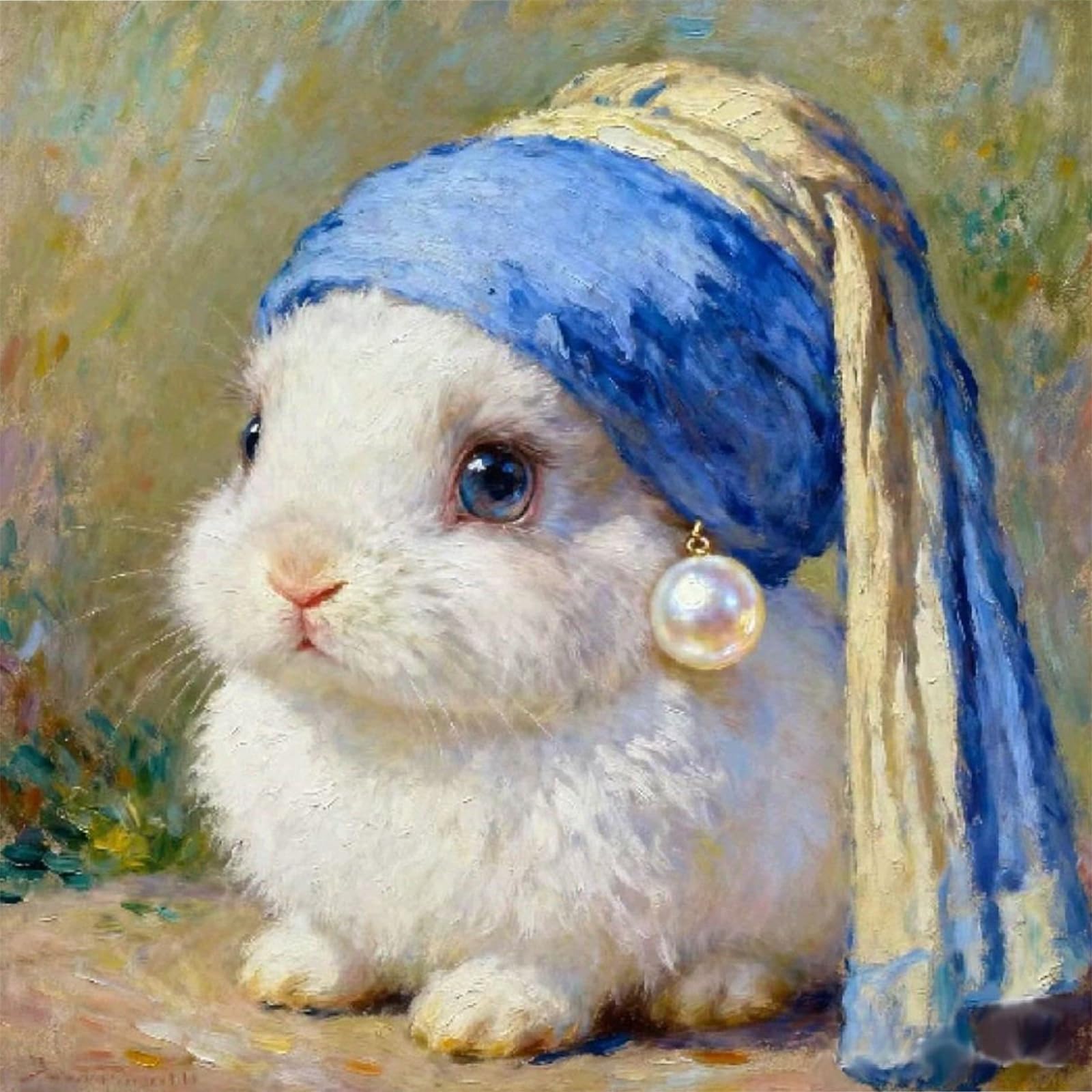 DIY Rabbit Paint by Numbers Kits Drawing Paintwork on Canvas 20x20cm with Frame Canvas Oil Painting Number Painting for Adults Wall Home Decor