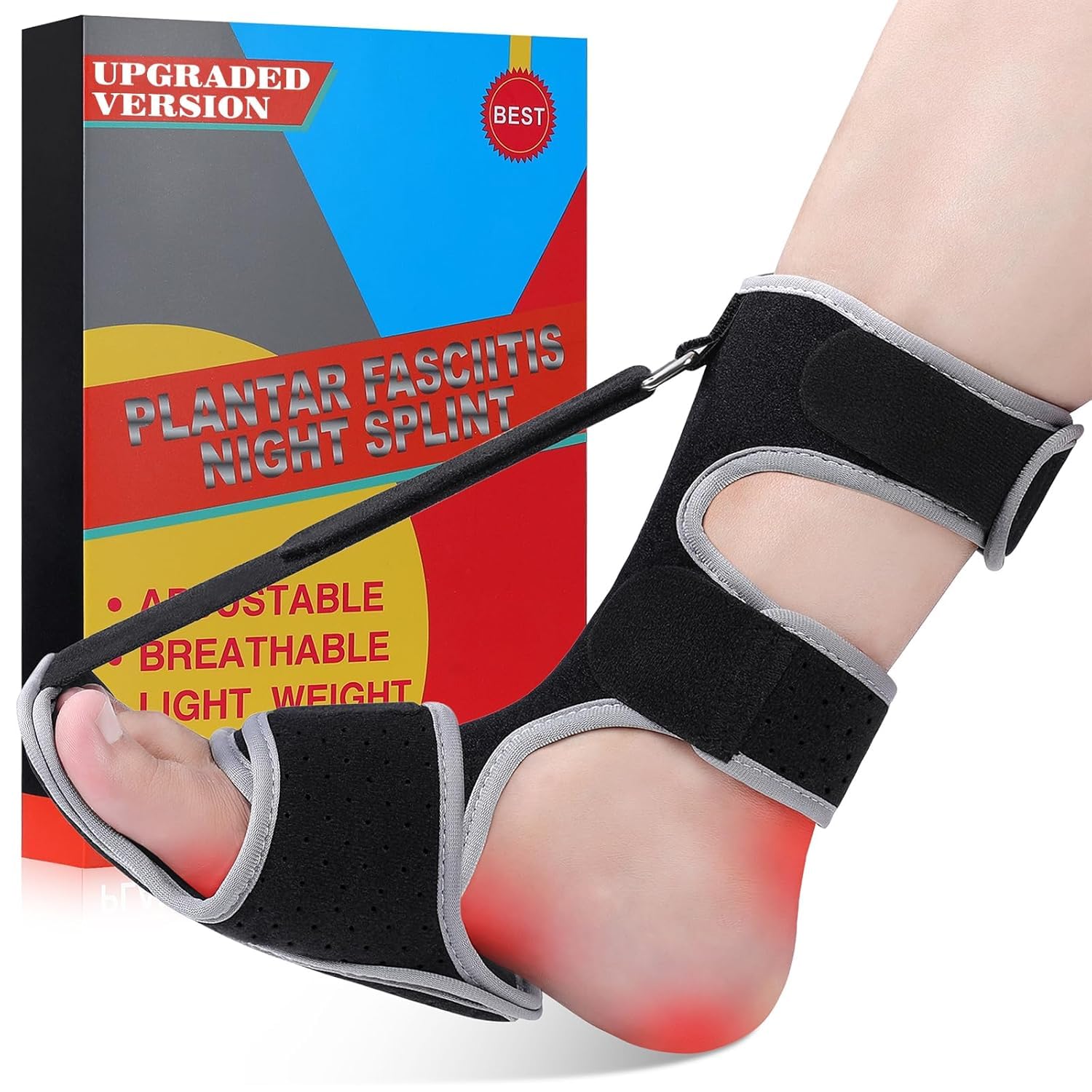 Photo 1 of SNUSIM Plantar Fasciitis Night Splint - Black