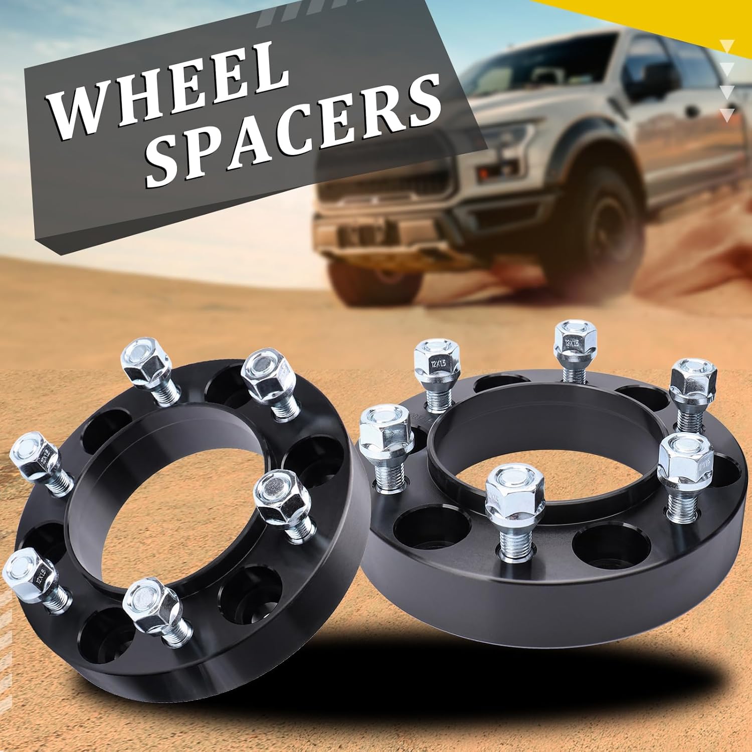 1.25 in 6x5.5'' Hubcentric Wheel Spacers 6x139.7mm Spacers Adapter (106mm Hub Bore, M12x1.5) for Toyota 95-19 Tacoma, 89-20 4-Runner, 01-07 Sequoia,07-14 FJ Cruiser, 00-06 Tundra 4pcs