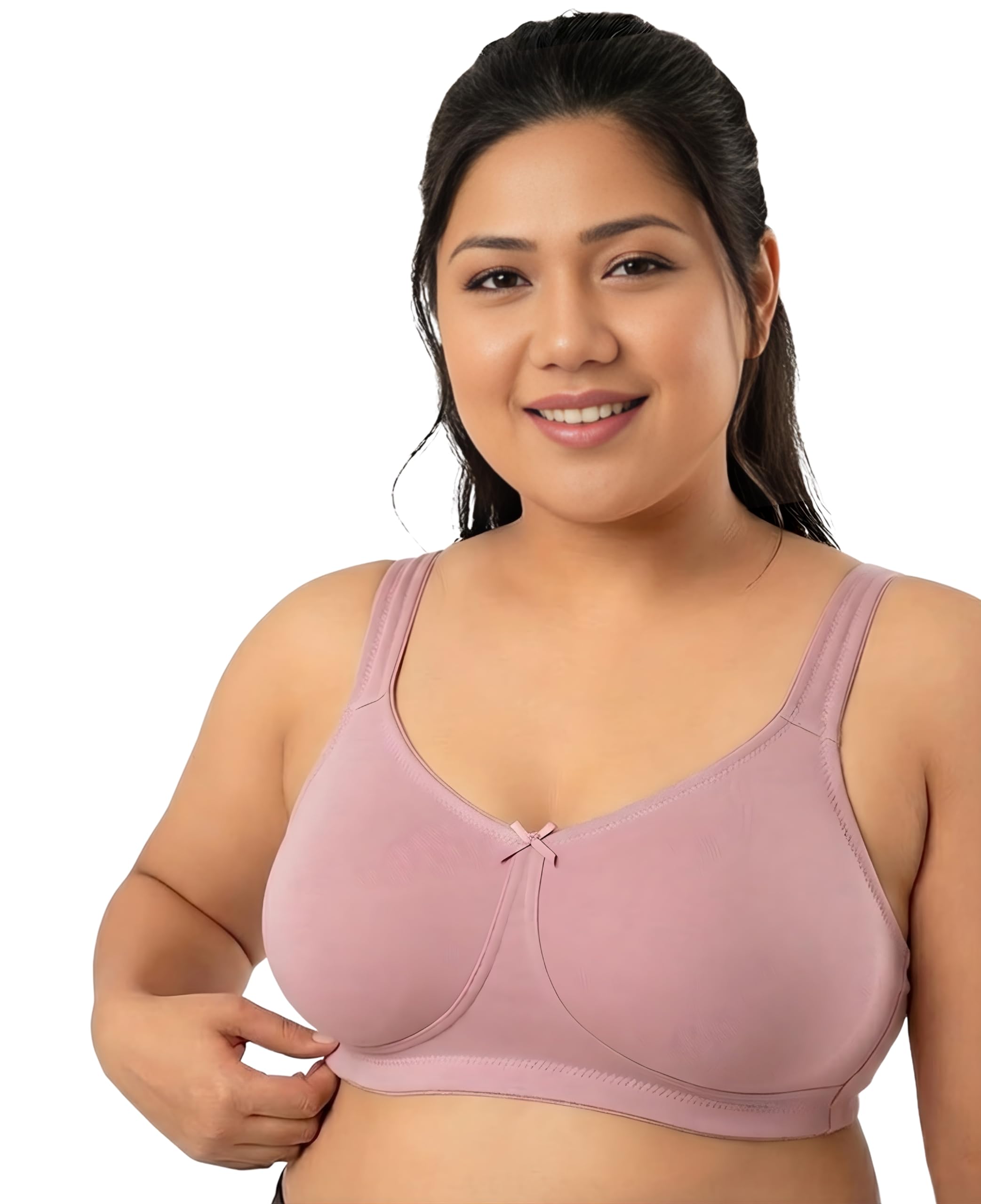 glamoras Women Cotton Spandex Non Padded & Non Wired Minimizer Everyday Bra| Full Coverage Bra with No Sweat & Breast Separating Feature & Broad Side Wings Prevents Side Spillage-picture-33