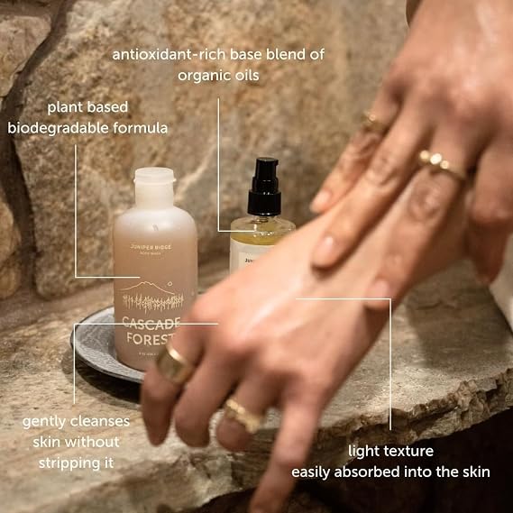 JUNIPER RIDGE Cascade Forest Body Wash - All-Purpose Liquid Castile Soap, Multi-Use Body Wash, Shampoo, Hand Wash, Face Wash, Clean, Vegan, Paraben Free, Preservative Free, 8 oz