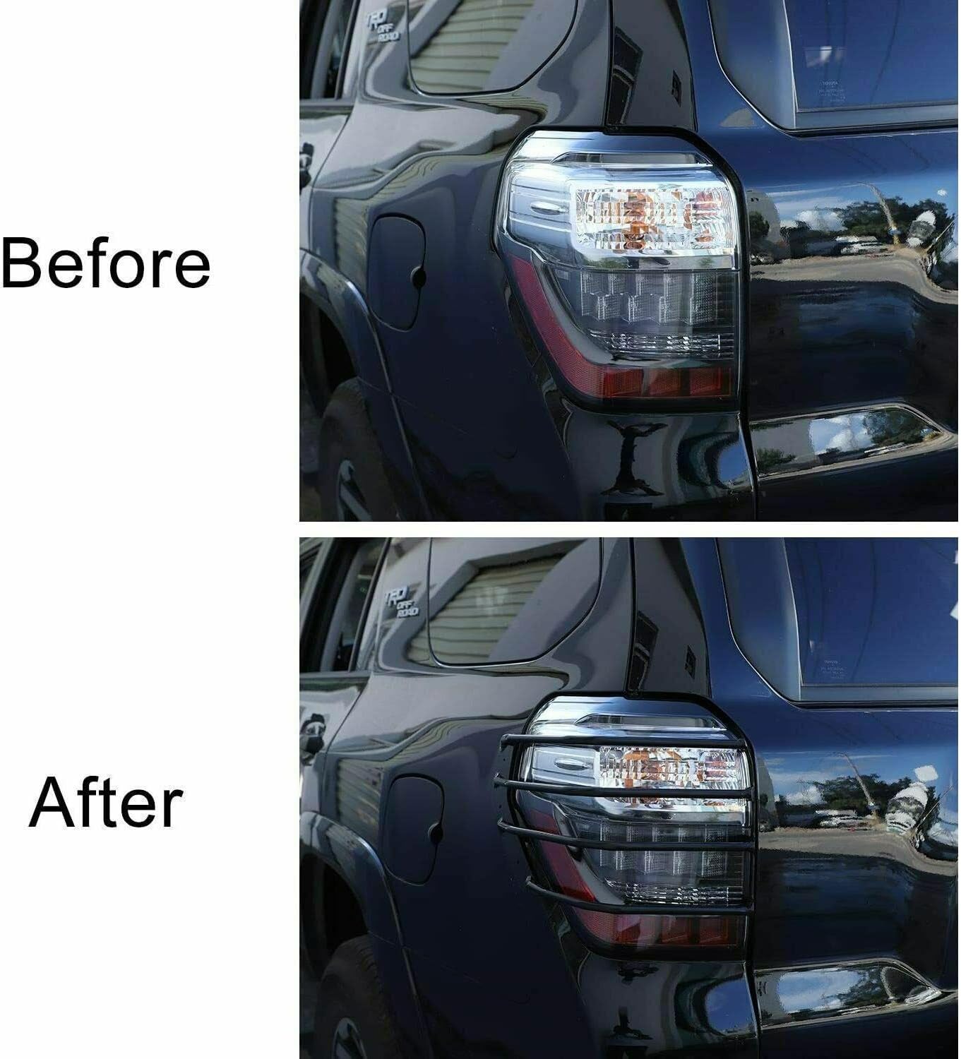 Front & Rear Head Light Lamp Guards Protector Cover Trim Kit 4 Pieces/Set for Toyota for 4Runner 2014-2022 Black Gloss - FRHLLGPCTKF42
