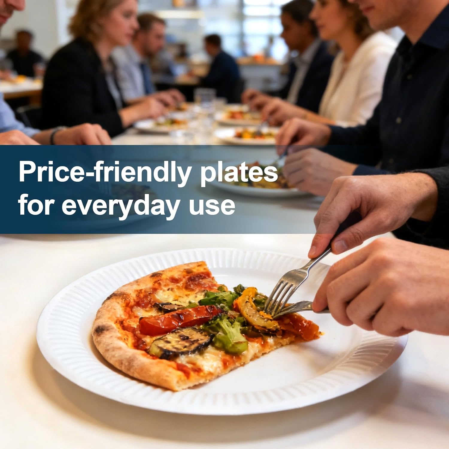 Lamosi Paper Plates 10 Inch, 800 Count Disposable Plates Bulk, Heavy Duty & Food Safe plate for Everyday Breakfast, Lunch, Dinner Meals