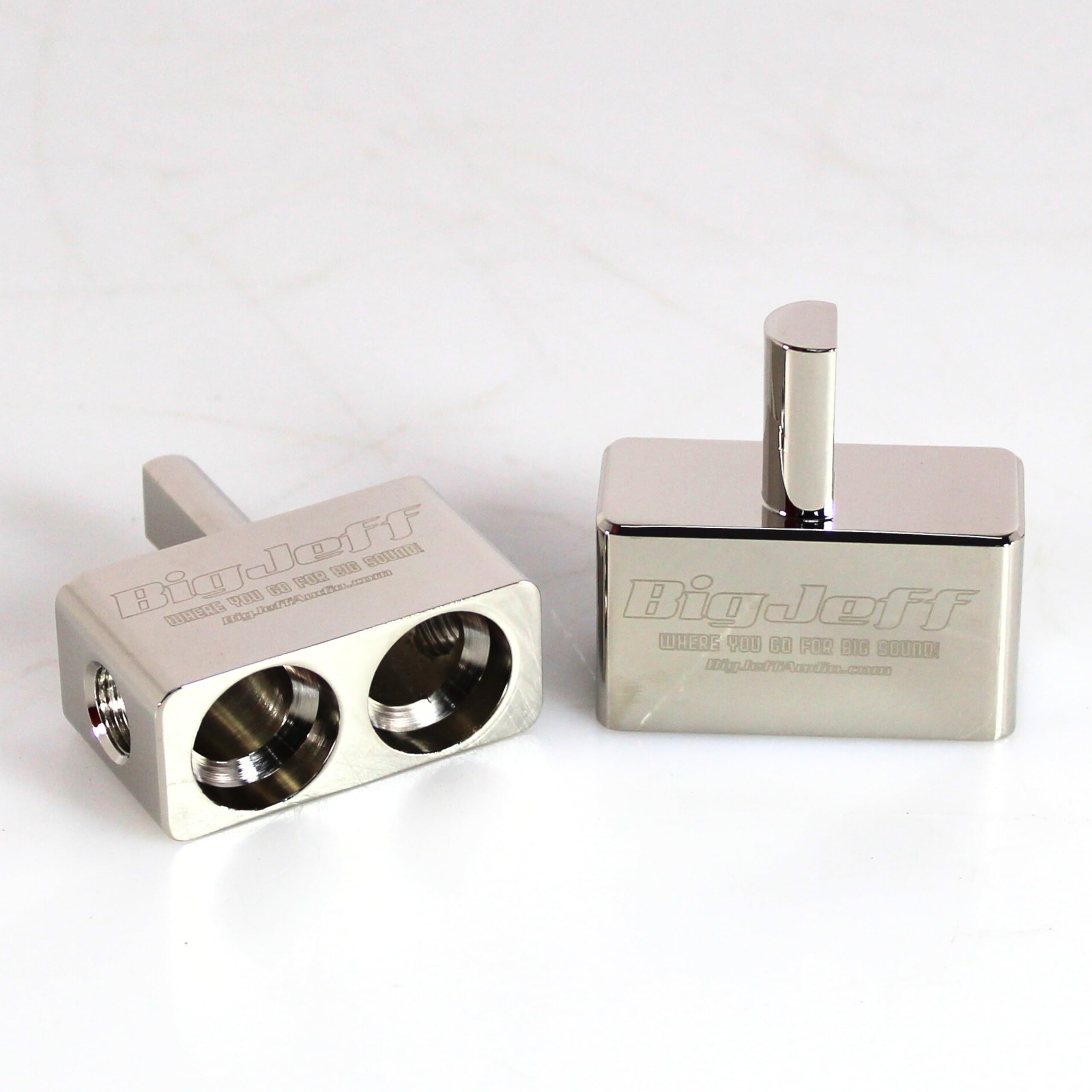 Big Jeff Pair of Dual 1/0 Gauge to Single 4 Gauge Amplifier Input Adapters
