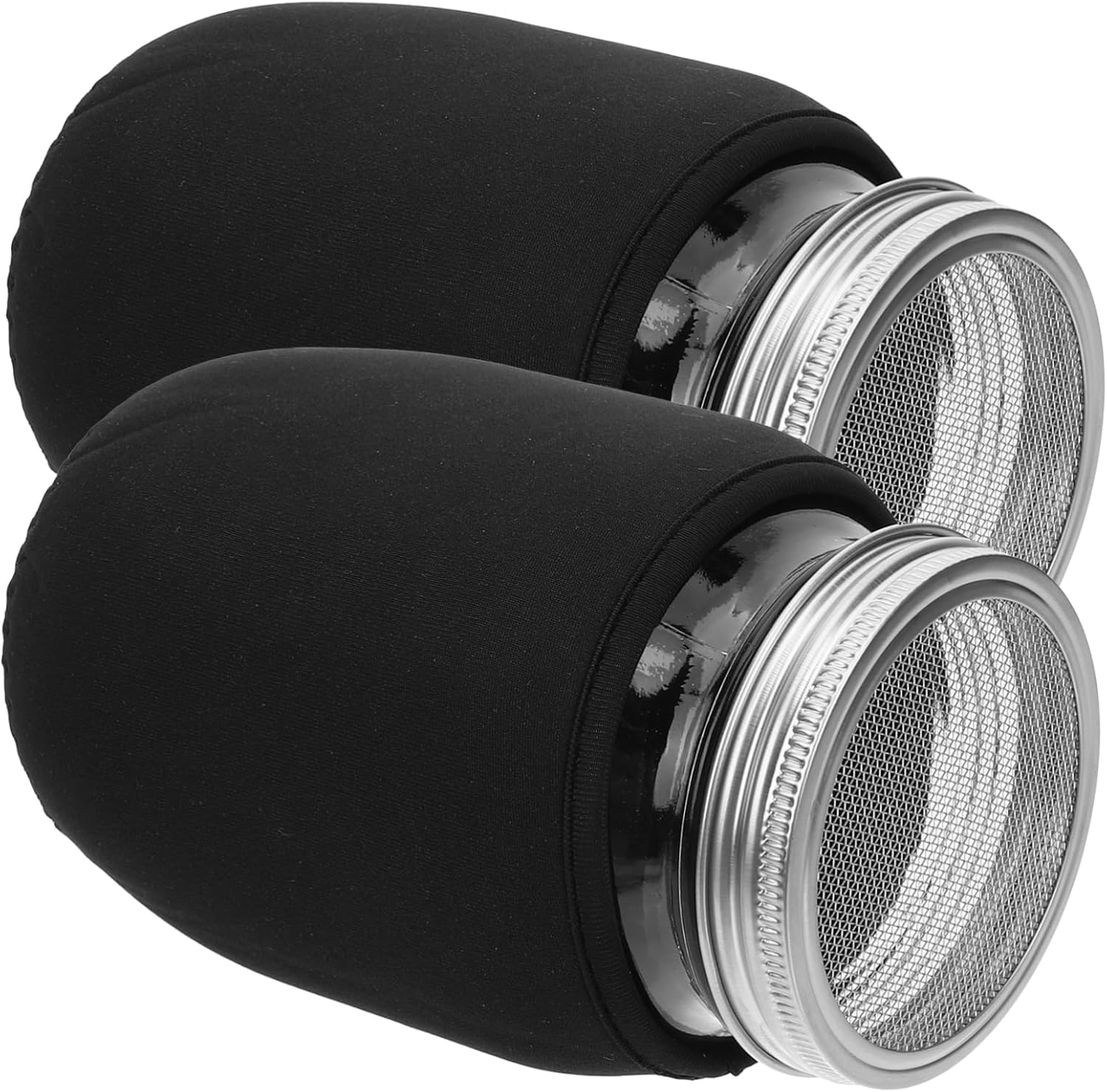 Mikinona 1set Sprouting Kit Blackout Sleeves Mason Jar Lids and Stainless Steel Screen for Indoor Microgreens and Sprouts Growing Includes Wide Mouth Jars and Accessories