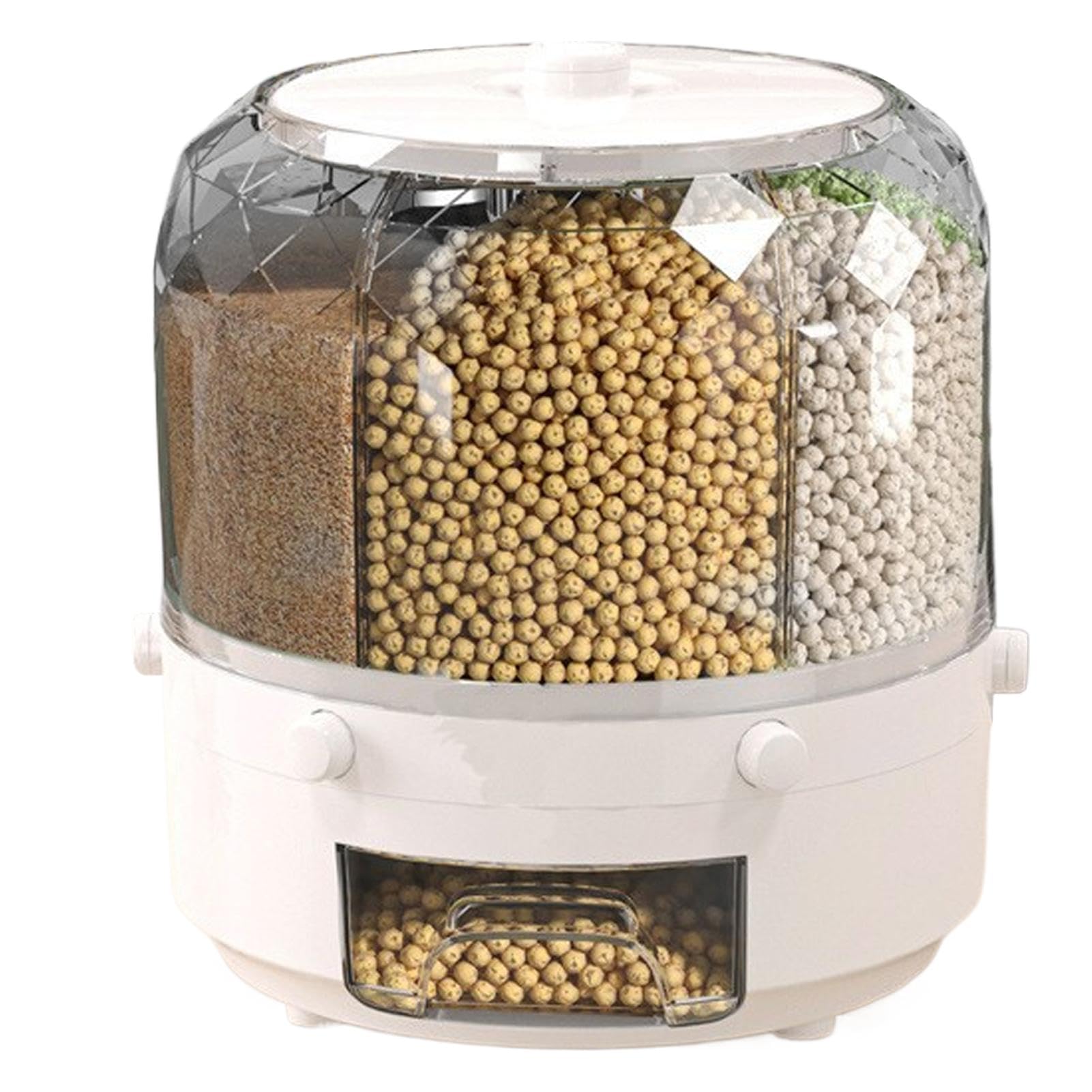 Organizador de granos de cocina | Dispensador giratorio de alimentos | Caja sellada de almacenamiento de arroz | Tanque de almacenamiento de alimentos | Almacenamiento de granos giratorio Capacidad de