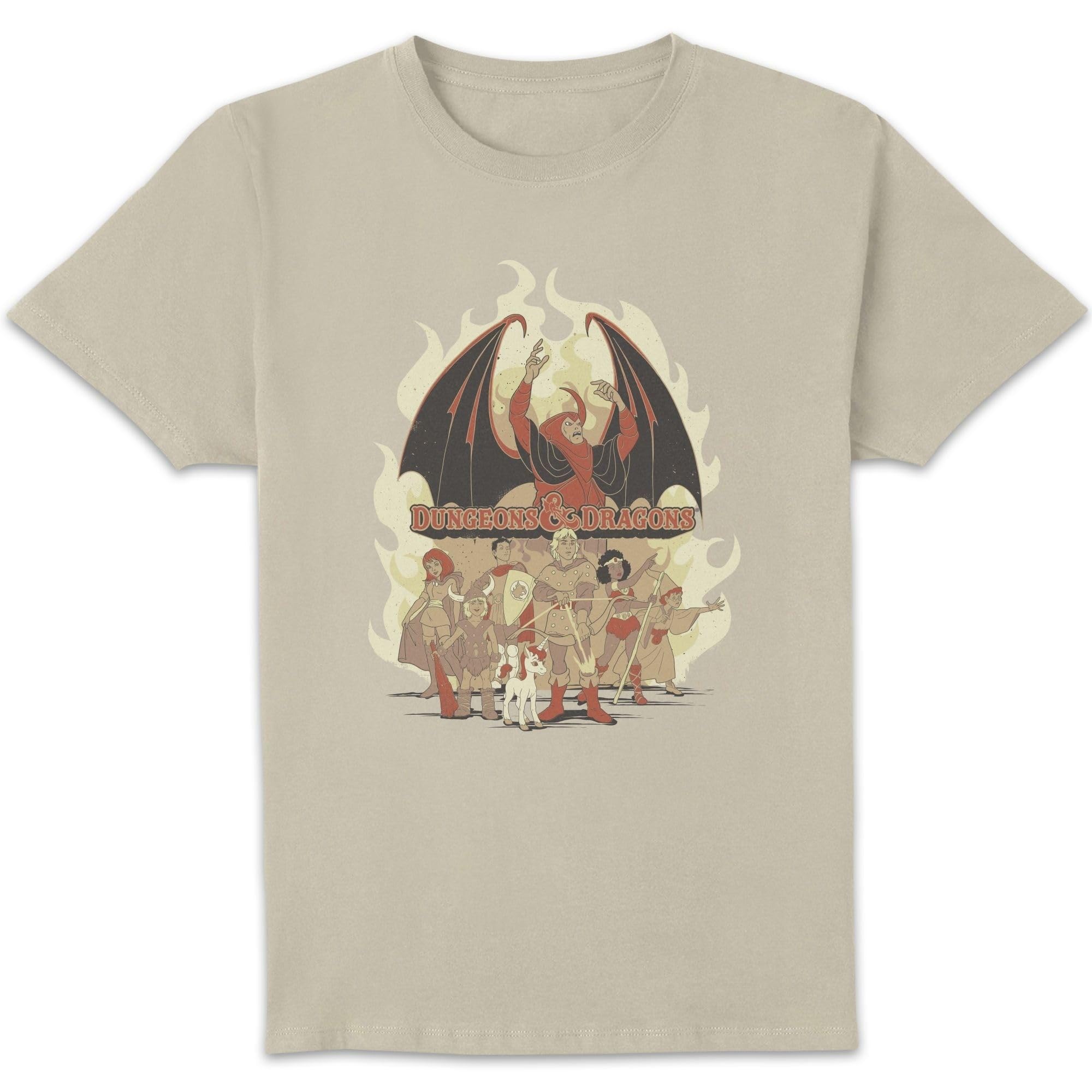 Zavvi Unisex Multi Dungeons & Dragons D&D Cartoon The Party T-Shirt - White Vintage Wash Xxl