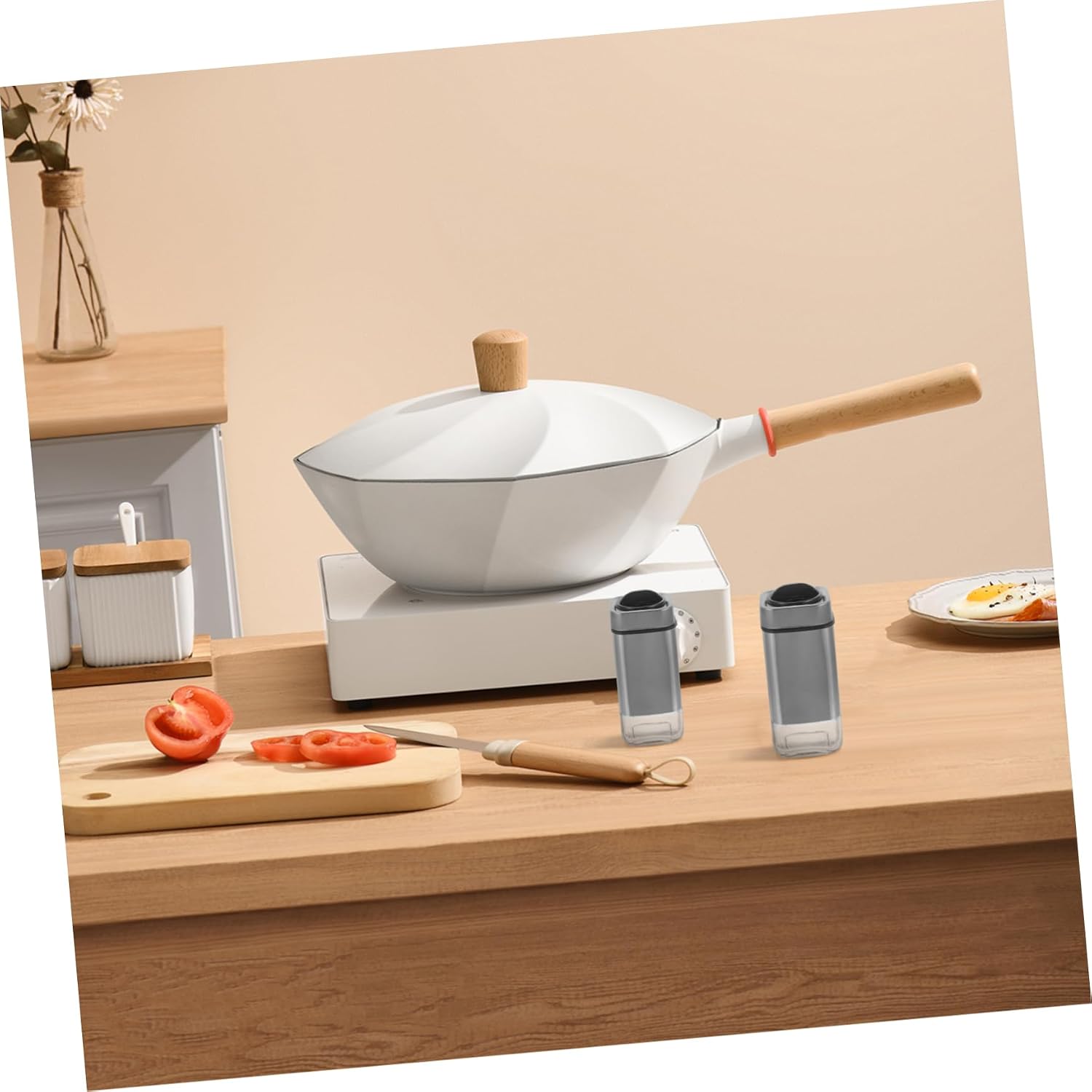 2-piece Salt Pepper Shaker Set Adjustable Flow Holes Precise Salt Dispenser Stainless Steel Spice Jars Modern Kitchen Condiment Bottle