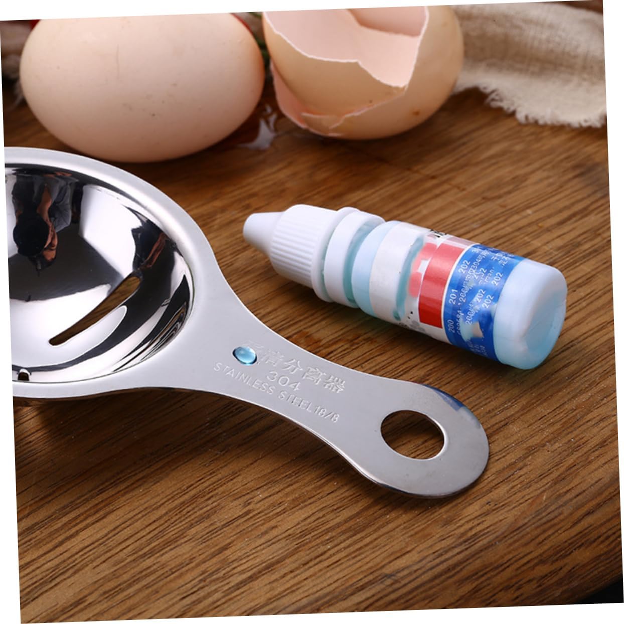 Mobestech 2Pcs Stainless Steel Egg Separator for Cooking Baking Yolk Extractor Filter Smooth Inner Easy to Clean for Kitchen Use