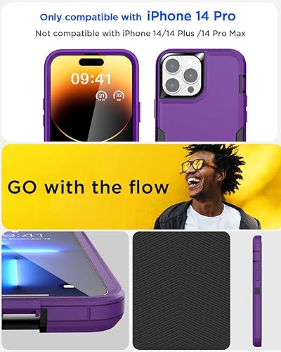 Miniatura 7 de AICase Funda magnética para iPhone 14 Pro, soporte magnético para automóvil, resistente de 2 capas, resistente a los bolsillos, protección de grado