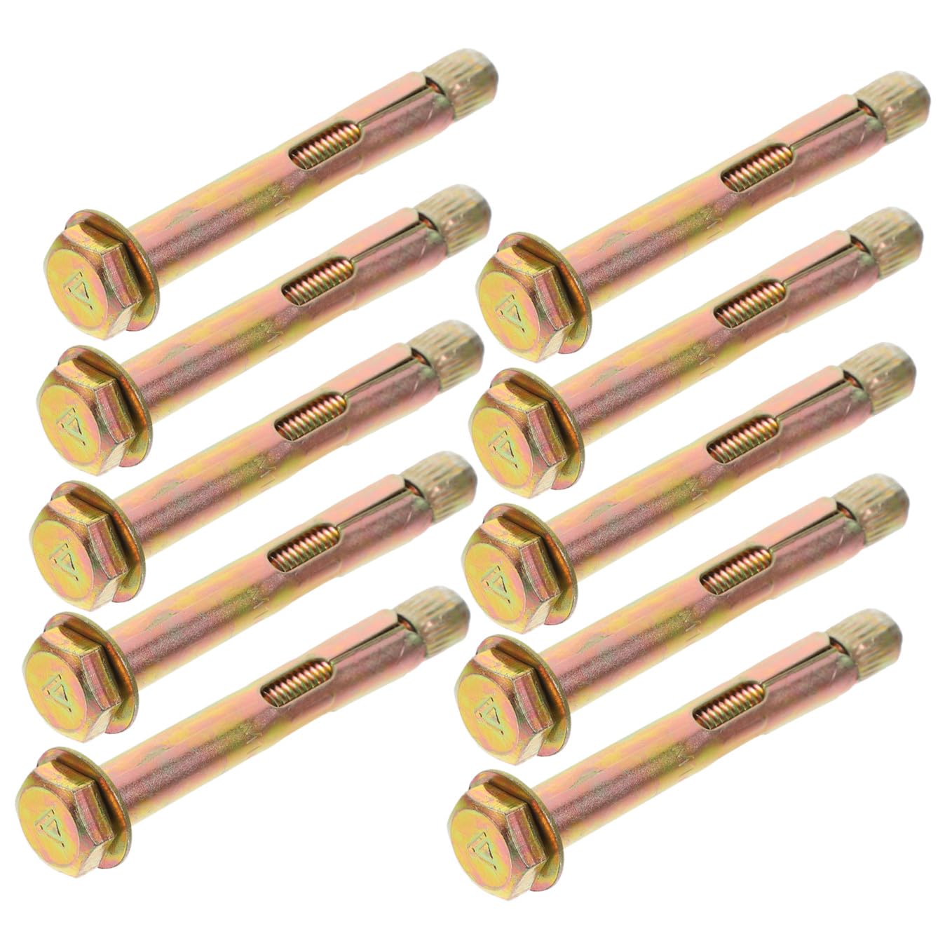 10pcs Knurled Concrete Anchors Kit M8x80 Carbon Steel Bolts